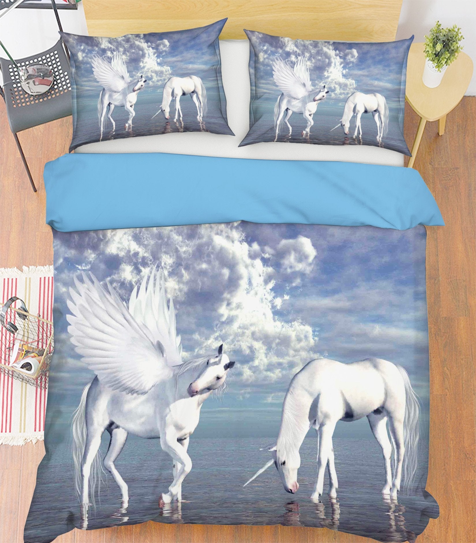 3D Drink Water Unicorn 039 Bed Pillowcases Quilt Wallpaper AJ Wallpaper 