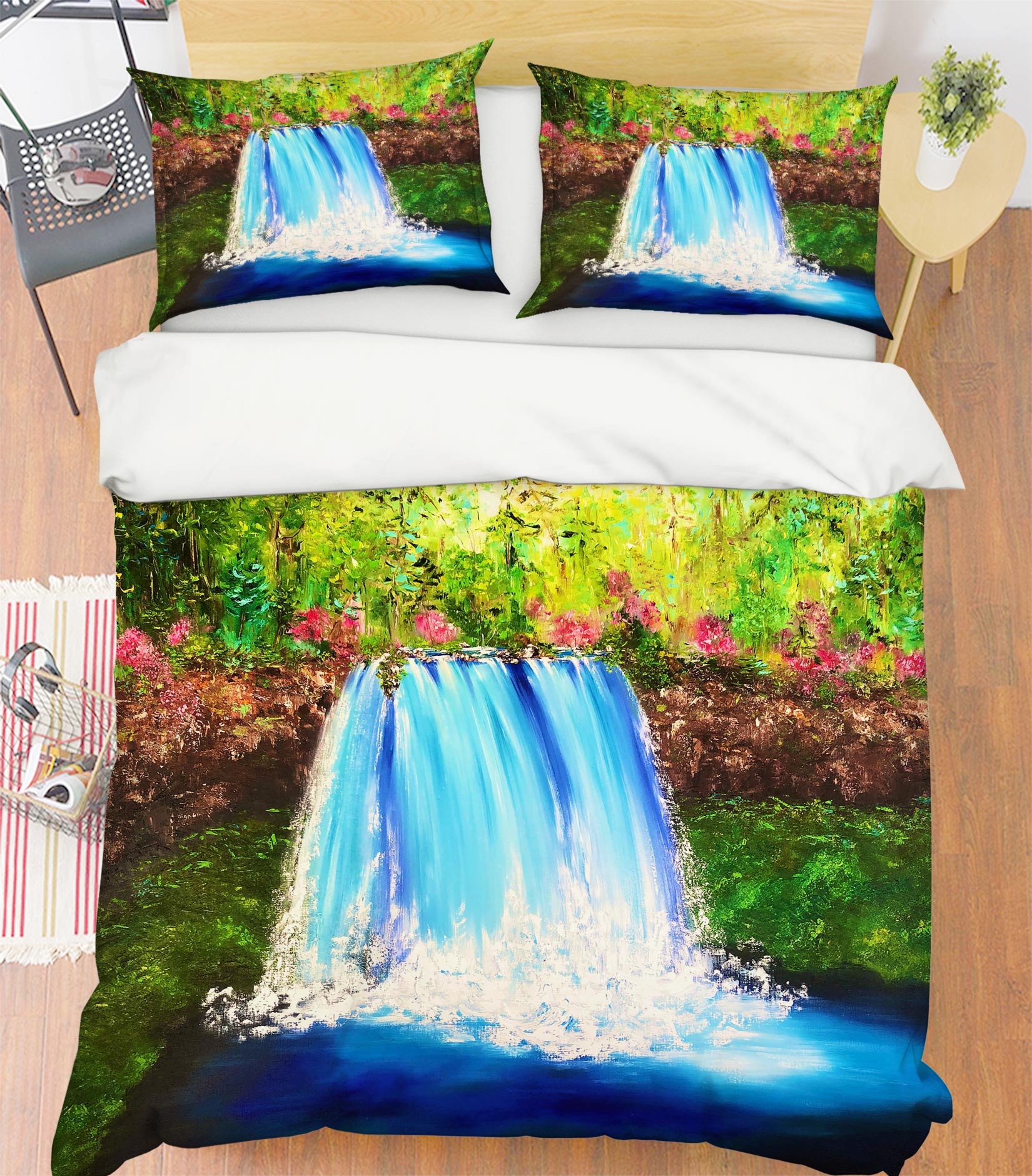 3D Blue Waterfall 516 Skromova Marina Bedding Bed Pillowcases Quilt
