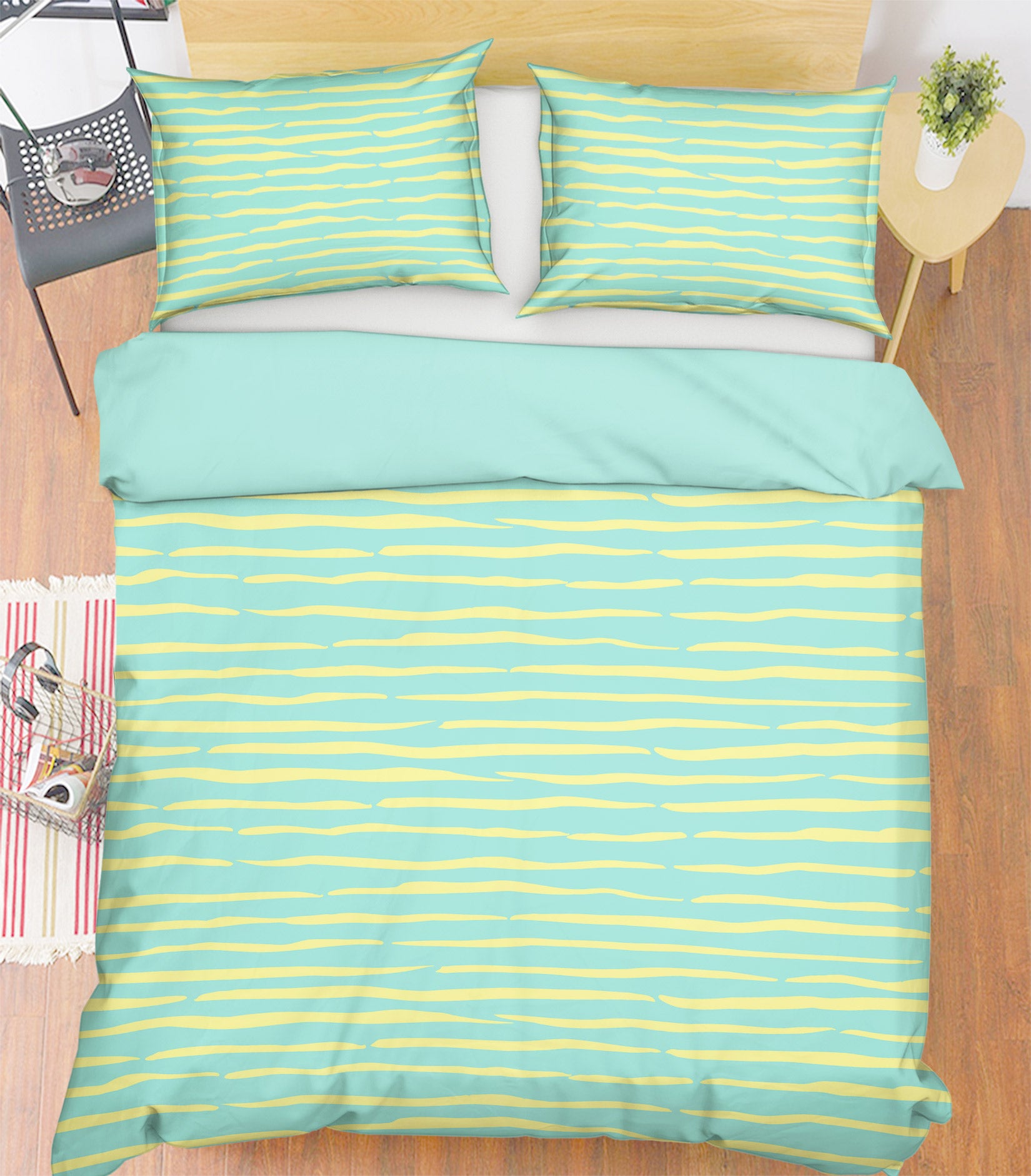 3D Green Stripe 109127 Kashmira Jayaprakash Bedding Bed Pillowcases Quilt