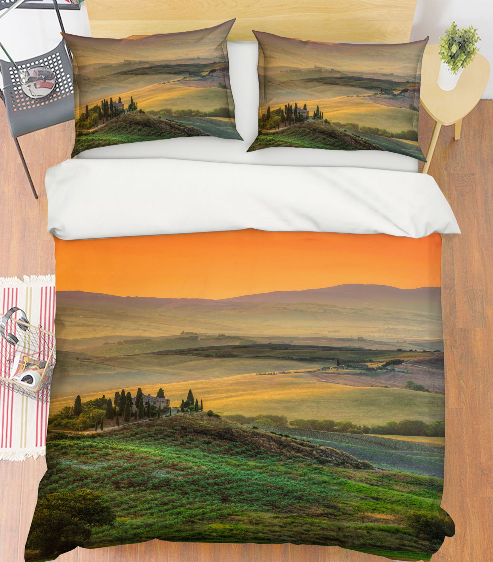 3D Sunset Lawn 053 Marco Carmassi Bedding Bed Pillowcases Quilt