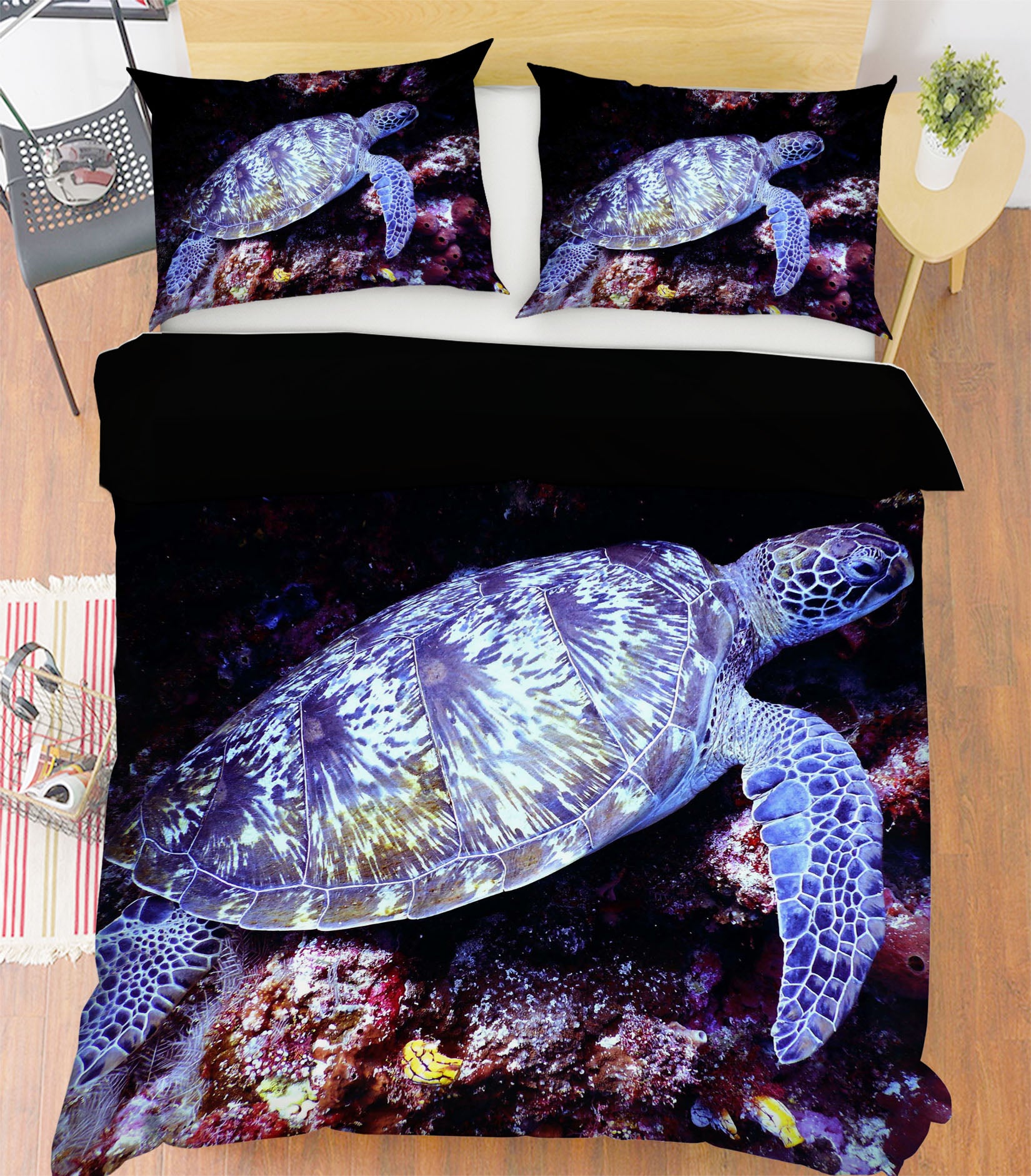 3D Deep Sea Turtle 1936 Bed Pillowcases Quilt