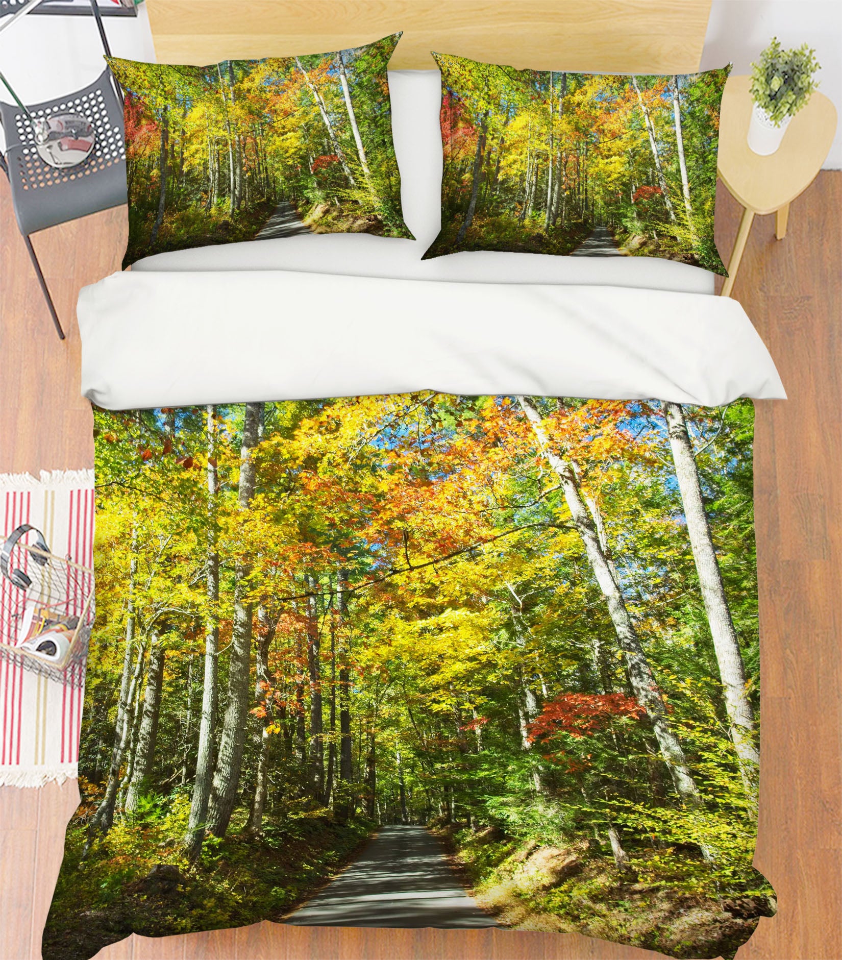 3D Forest Path 2119 Kathy Barefield Bedding Bed Pillowcases Quilt