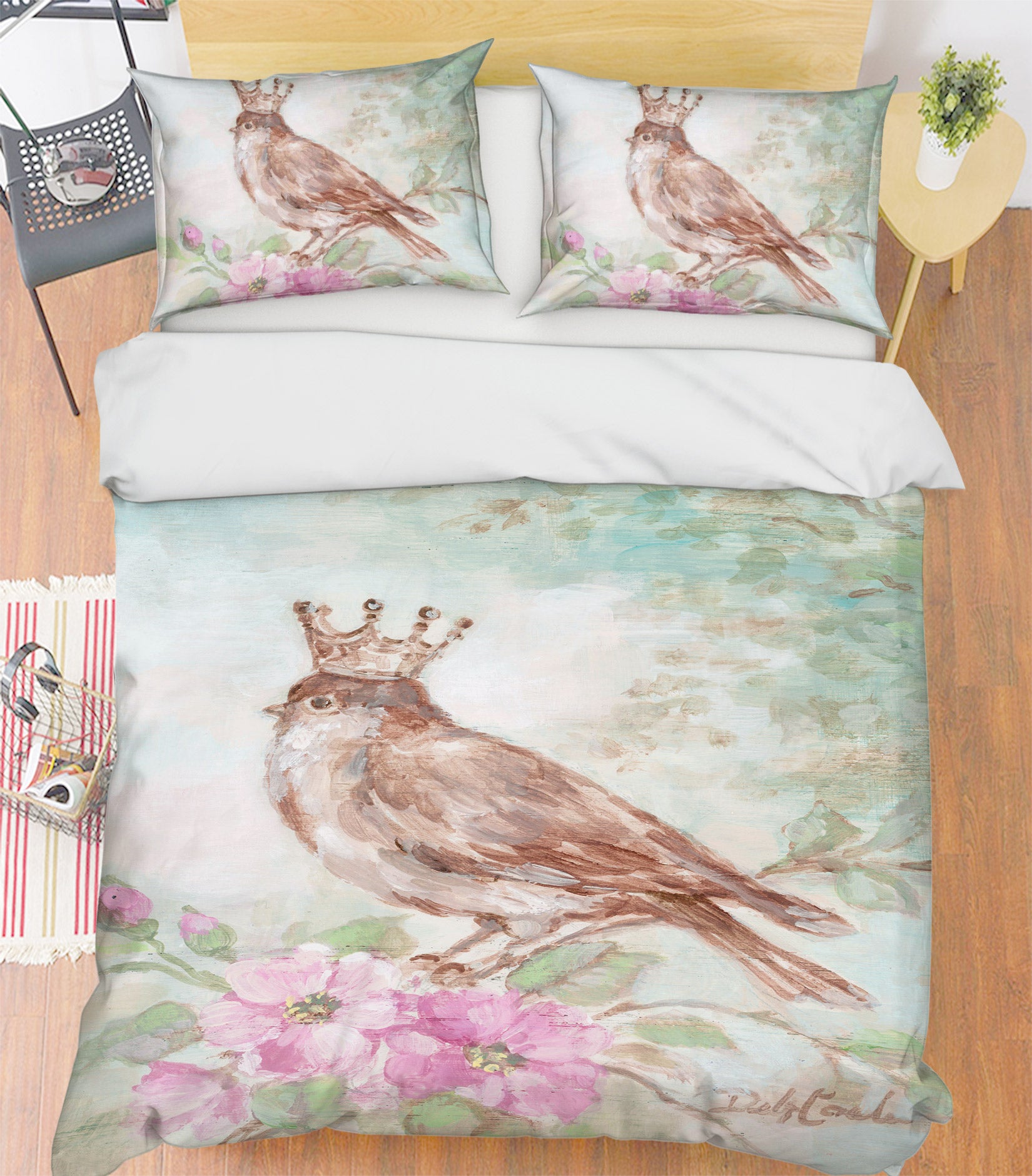 3D Crown Bird Flower 2089 Debi Coules Bedding Bed Pillowcases Quilt