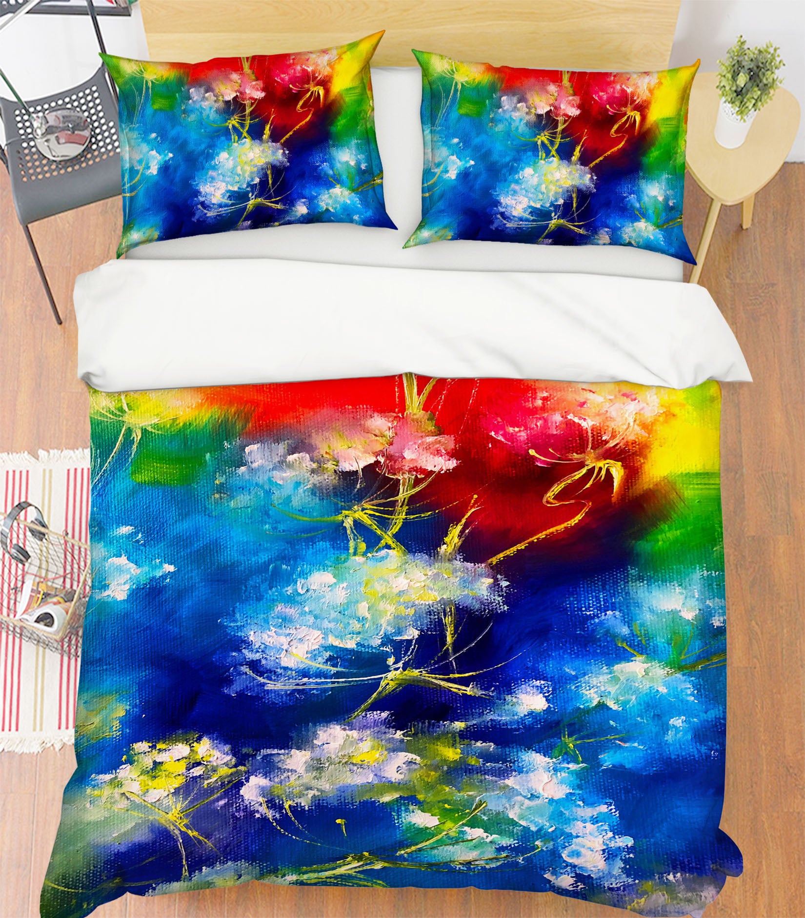 3D Blue Flower 620 Skromova Marina Bedding Bed Pillowcases Quilt