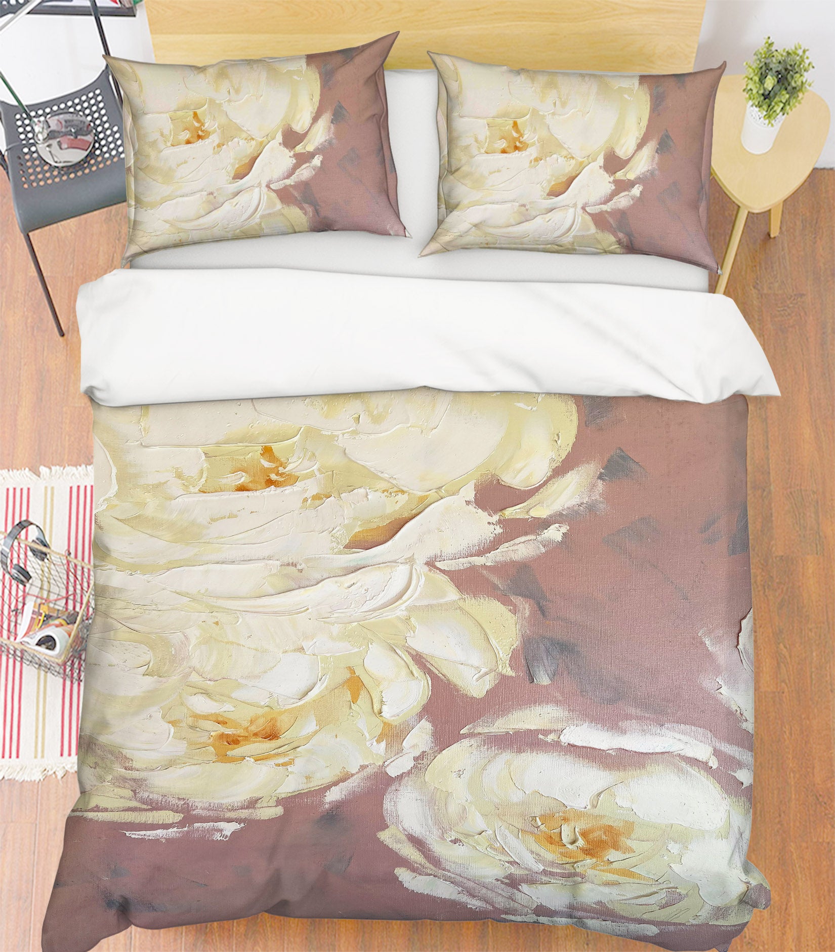 3D White Rose 3811 Skromova Marina Bedding Bed Pillowcases Quilt Cover Duvet Cover