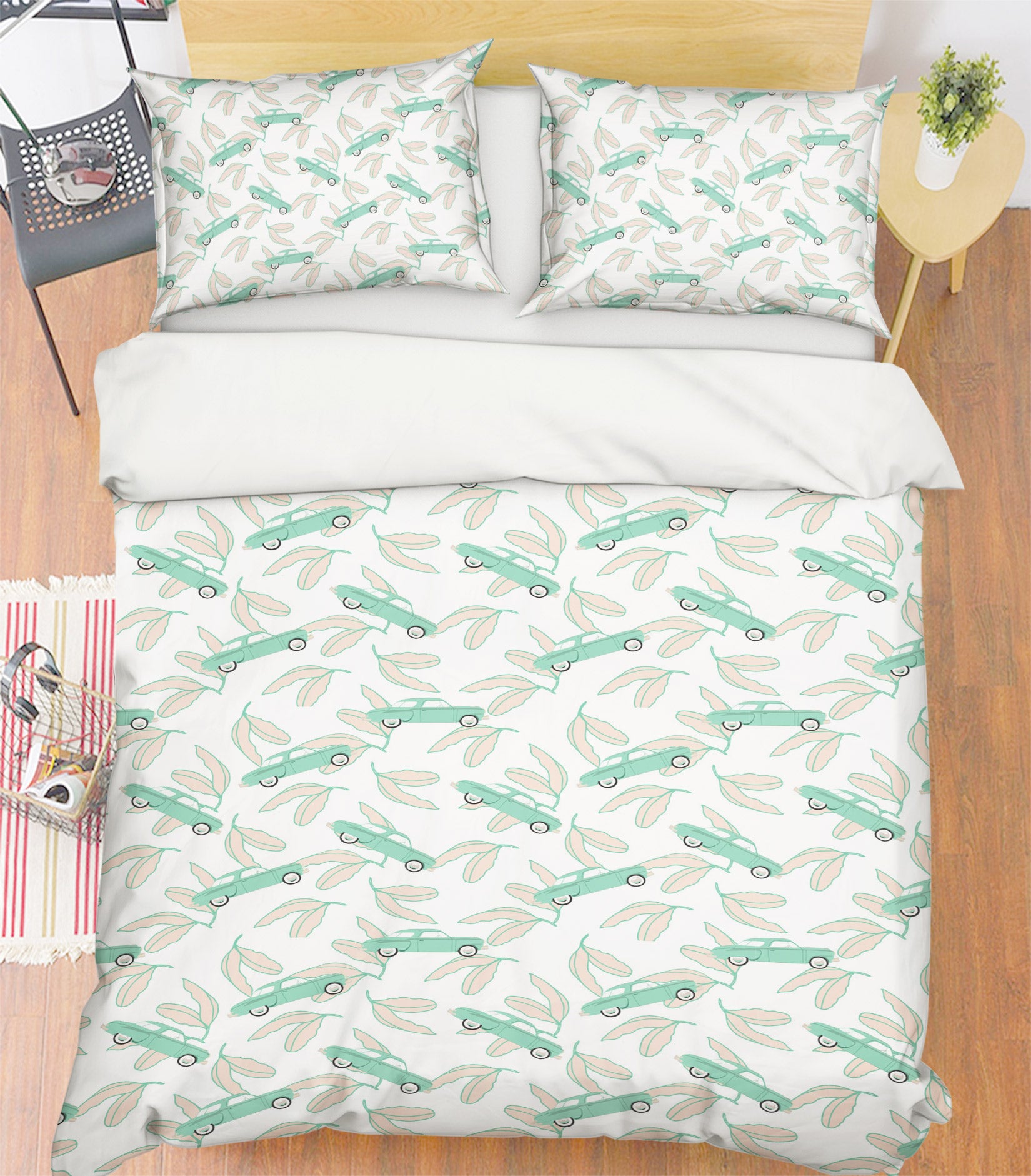 3D Green Car Pattern 98149 Kasumi Loffler Bedding Bed Pillowcases Quilt