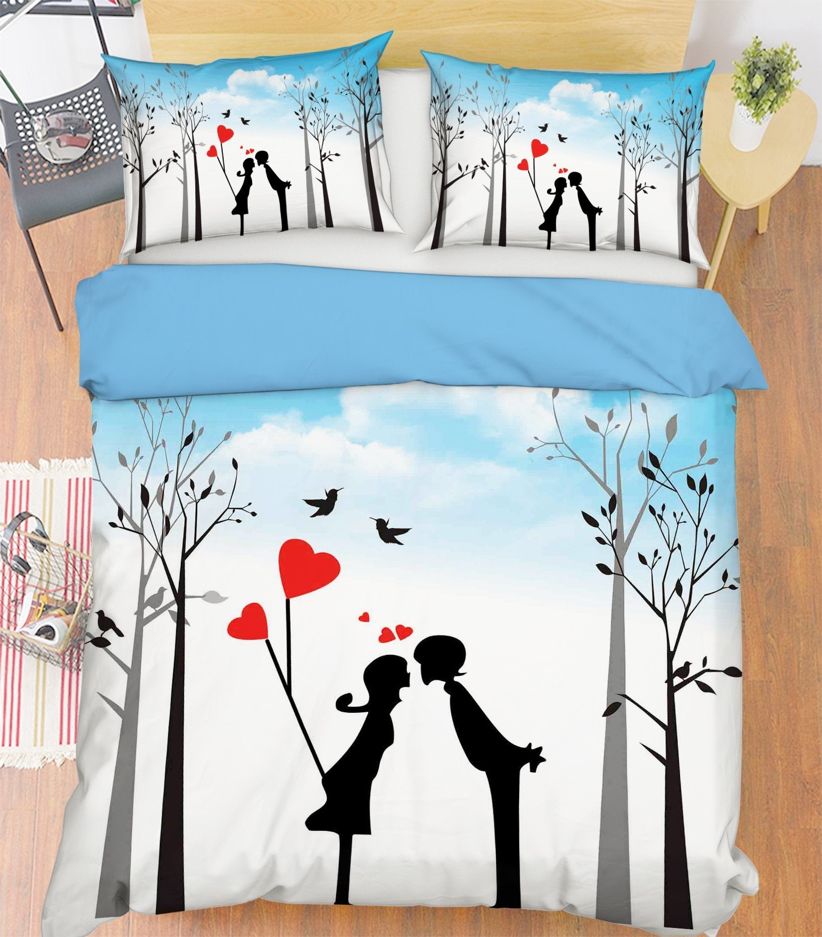3D Love Kiss 194 Bed Pillowcases Quilt Wallpaper AJ Wallpaper 