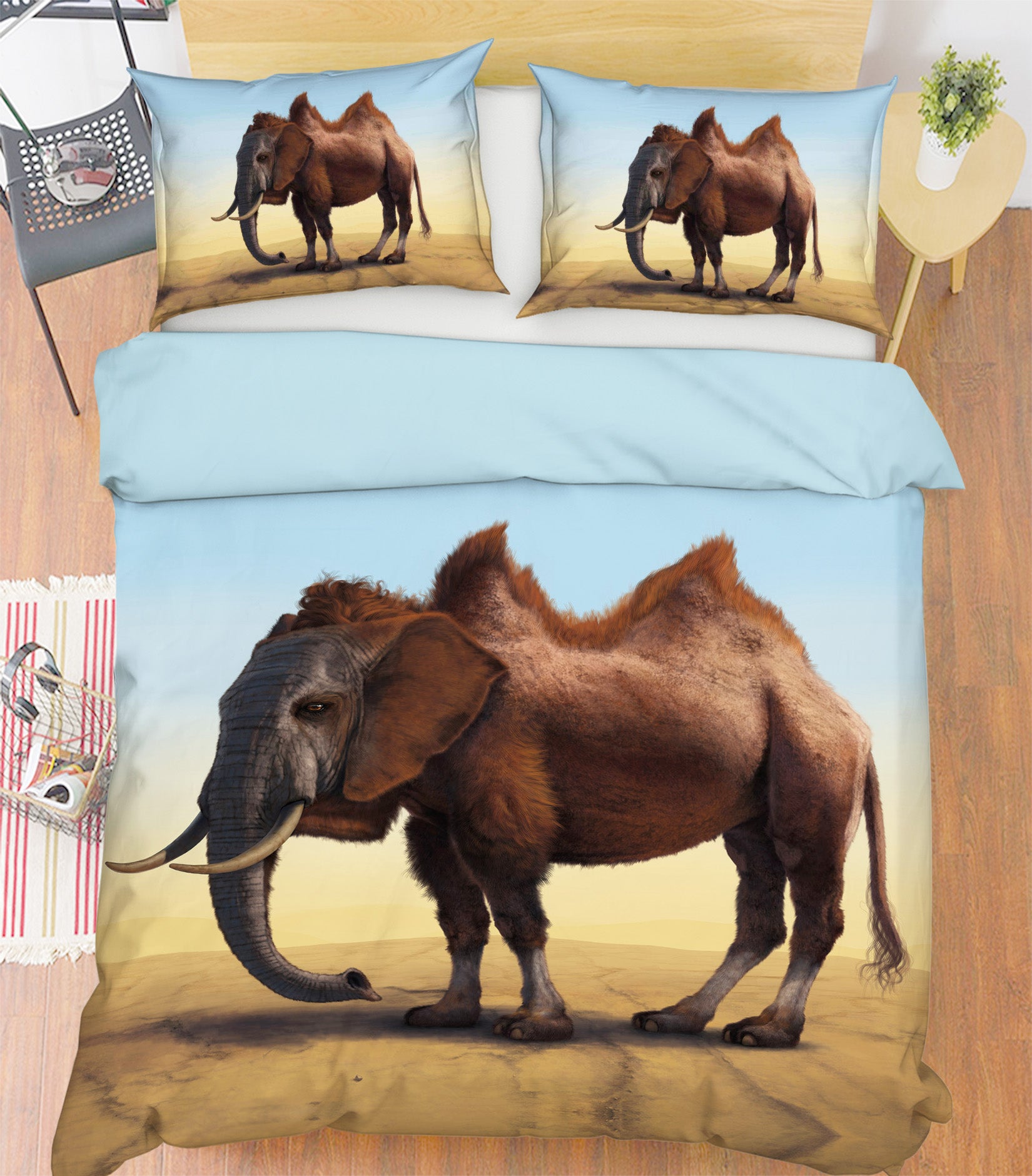 3D Camelephant Grassland 024 Bed Pillowcases Quilt Exclusive Designer Vincent