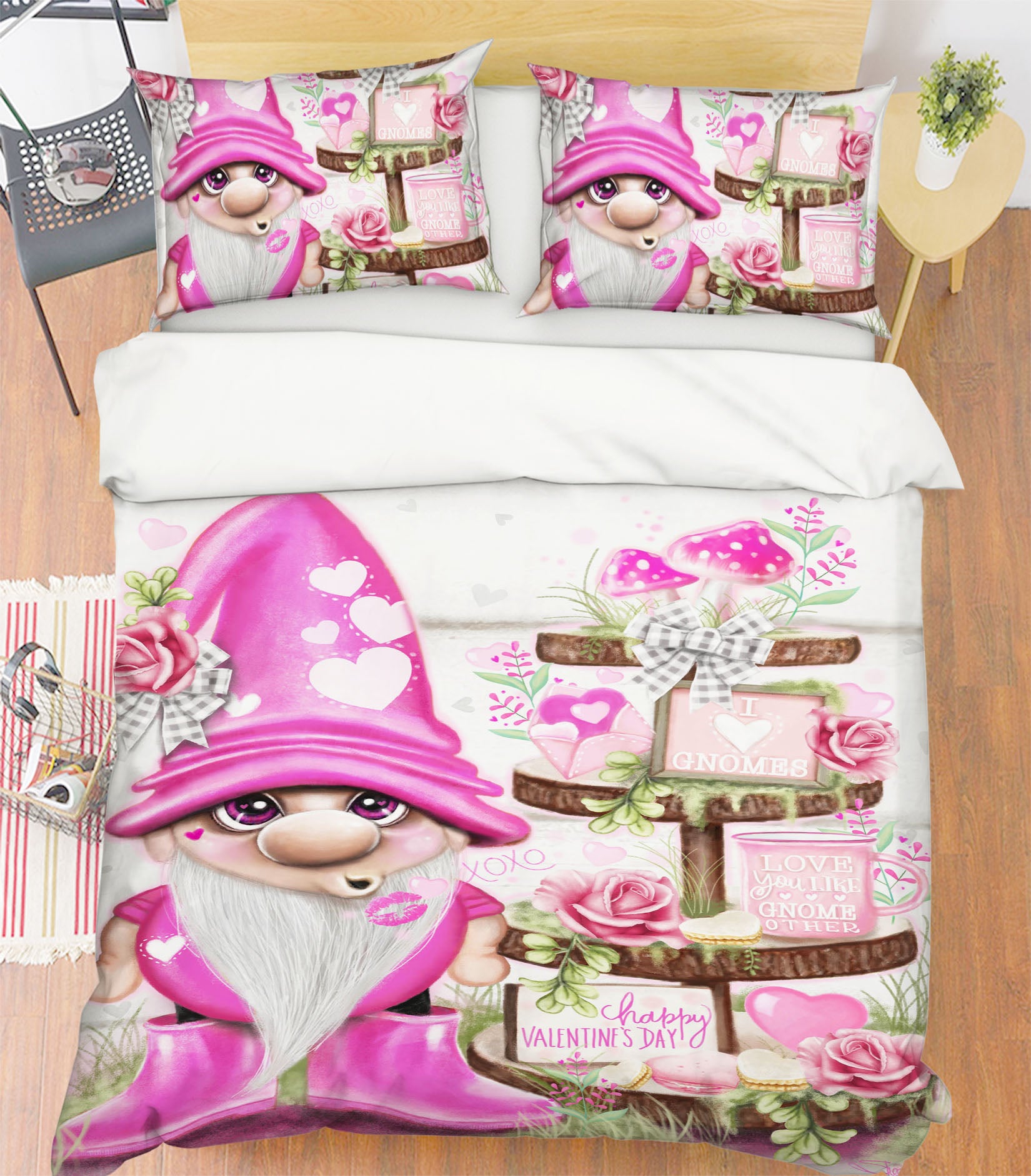 3D Pink Love Rose 8589 Sheena Pike Bedding Bed Pillowcases Quilt Cover Duvet Cover