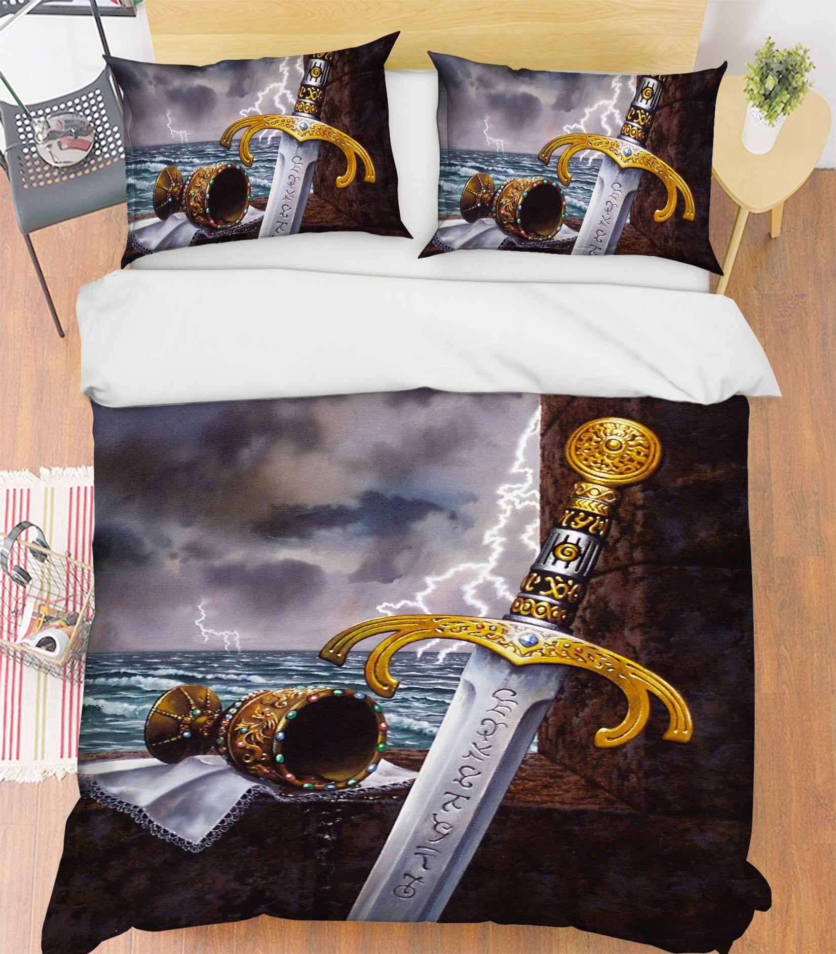 3D Ocean Cup Sword 6196 Ciruelo Bedding Bed Pillowcases Quilt