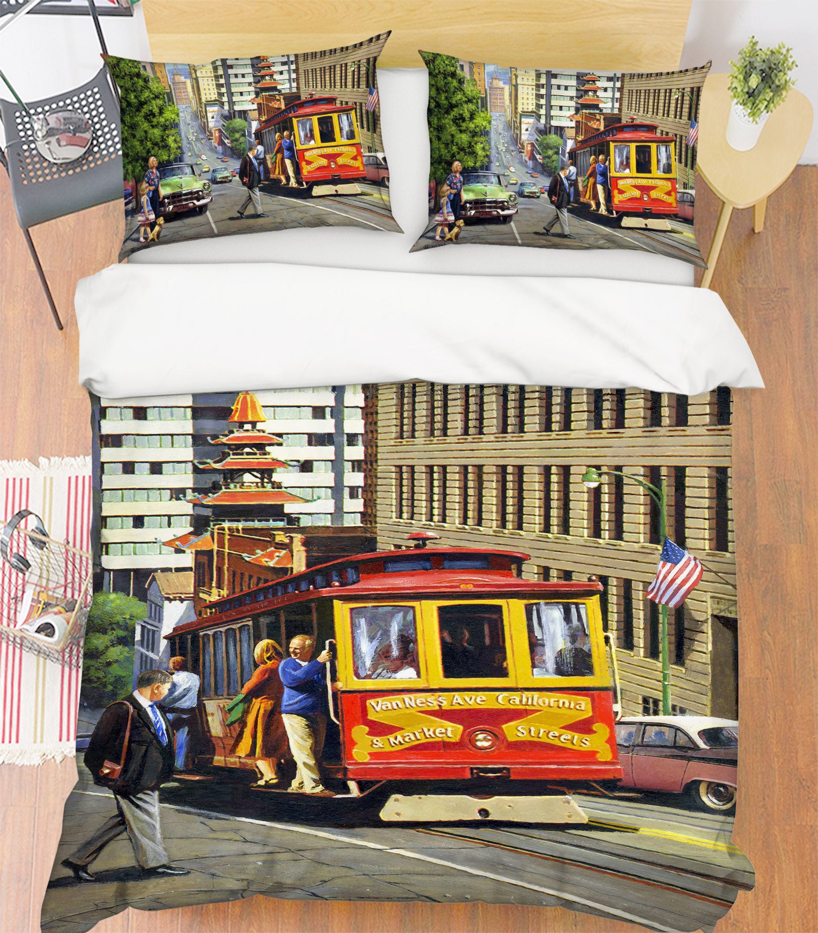 3D Bus Street 12530 Kevin Walsh Bedding Bed Pillowcases Quilt