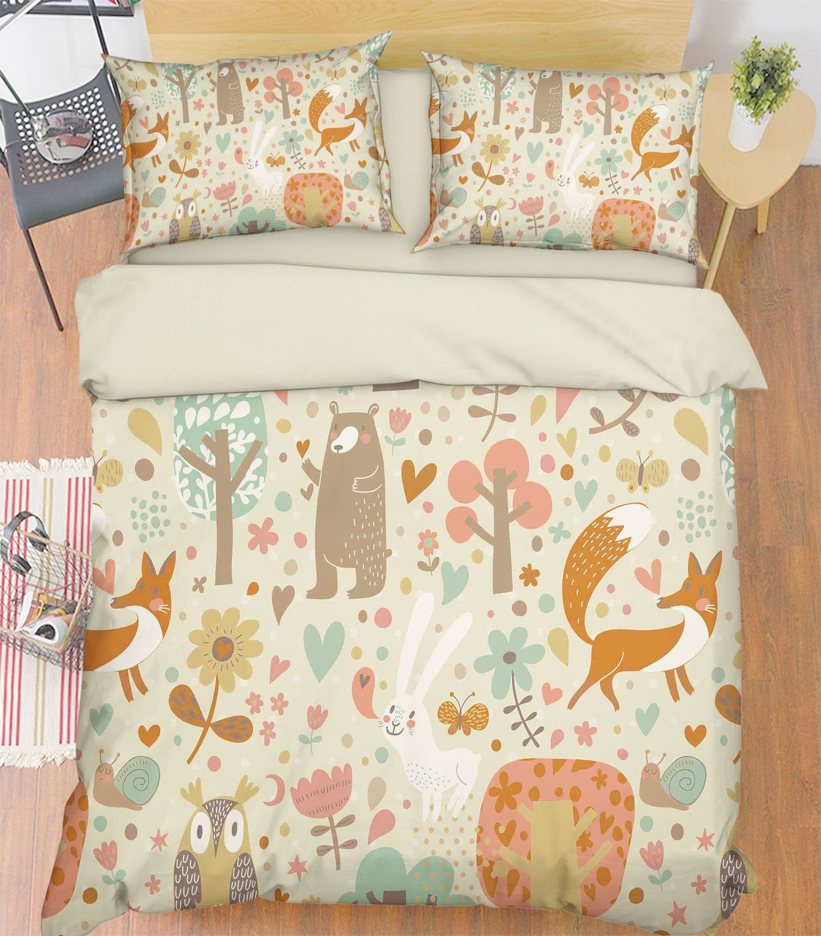 3D Animals Flowers Pattern 348 Bed Pillowcases Quilt Wallpaper AJ Wallpaper 