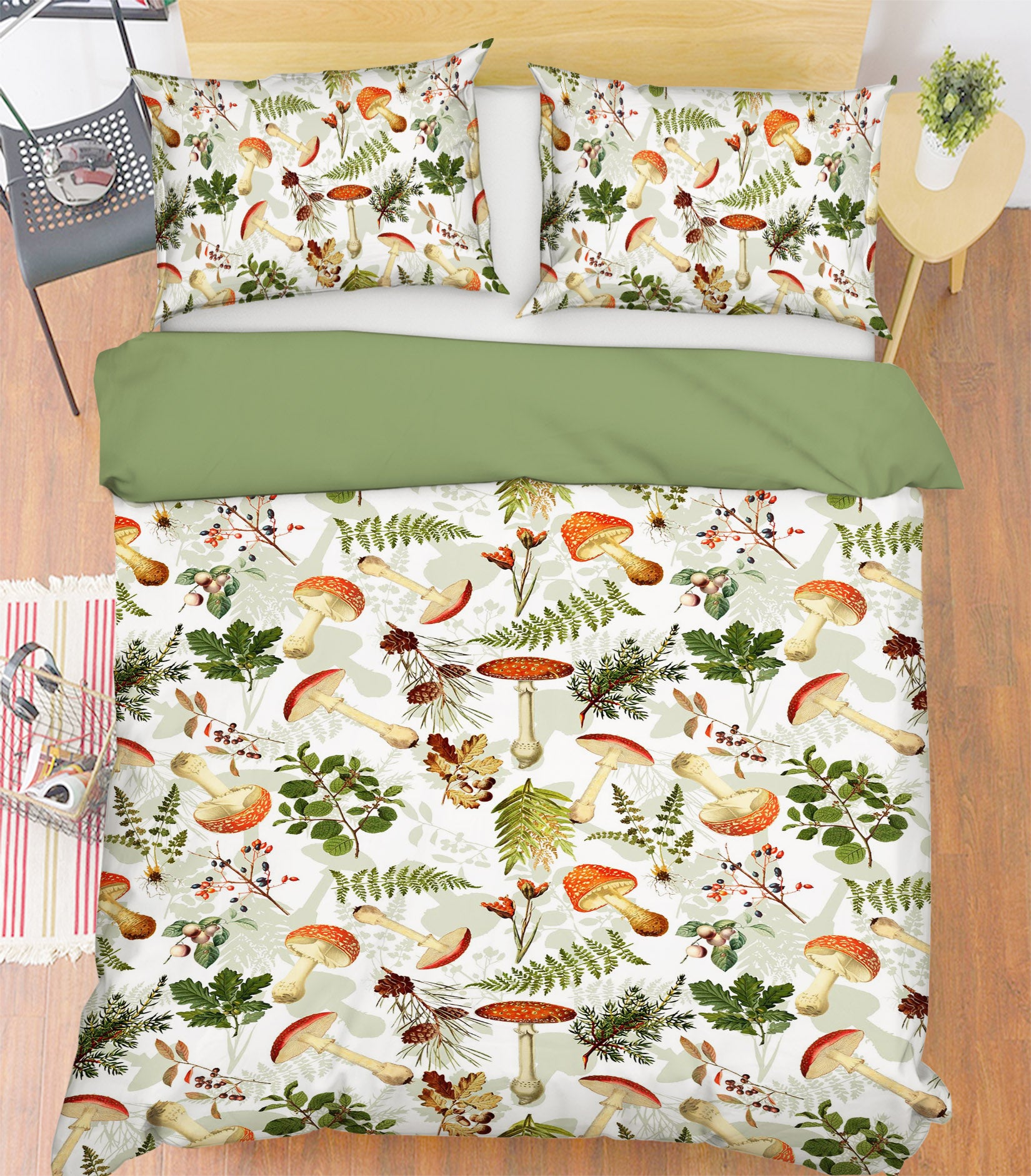 3D Red Mushroom 093 Uta Naumann Bedding Bed Pillowcases Quilt