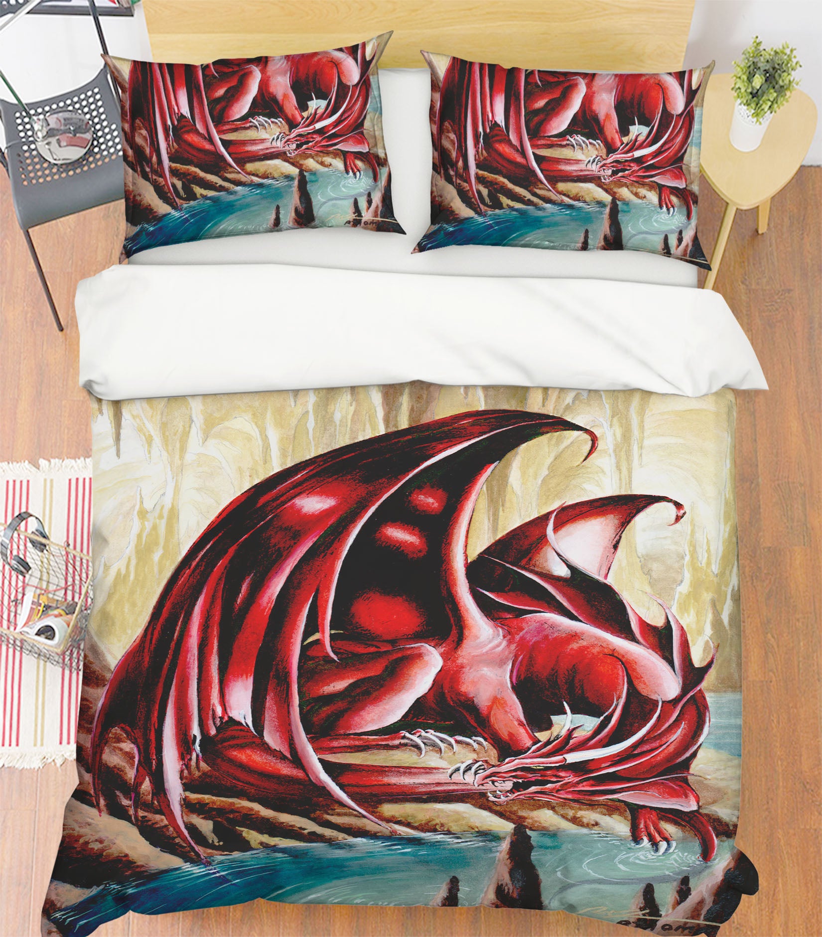 3D Red Dragon 8330 Ruth Thompson Bedding Bed Pillowcases Quilt Cover Duvet Cover