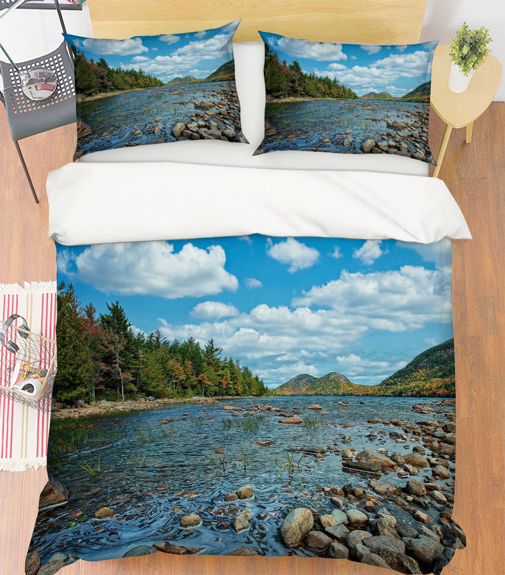 3D Small Stone Small River 62184 Kathy Barefield Bedding Bed Pillowcases Quilt