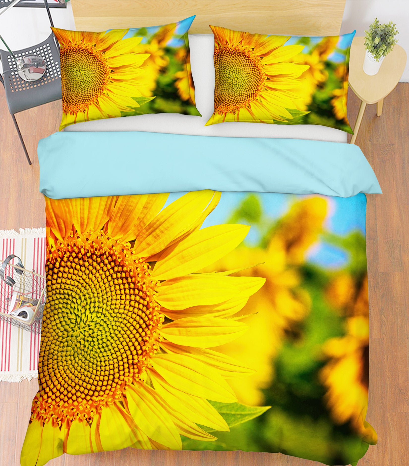 3D Sunflower 67109 Bed Pillowcases Quilt