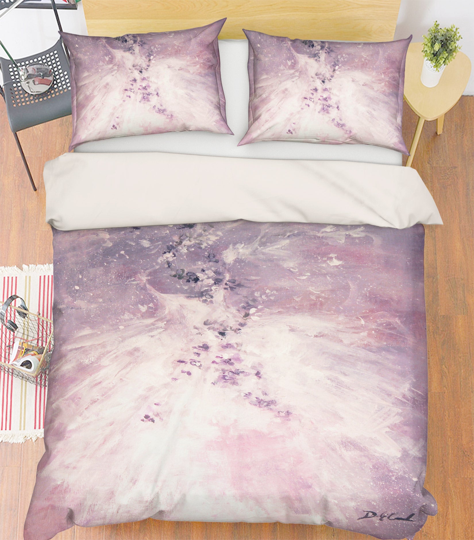 3D Light Pink Skirt Flower Vine 2109 Debi Coules Bedding Bed Pillowcases Quilt