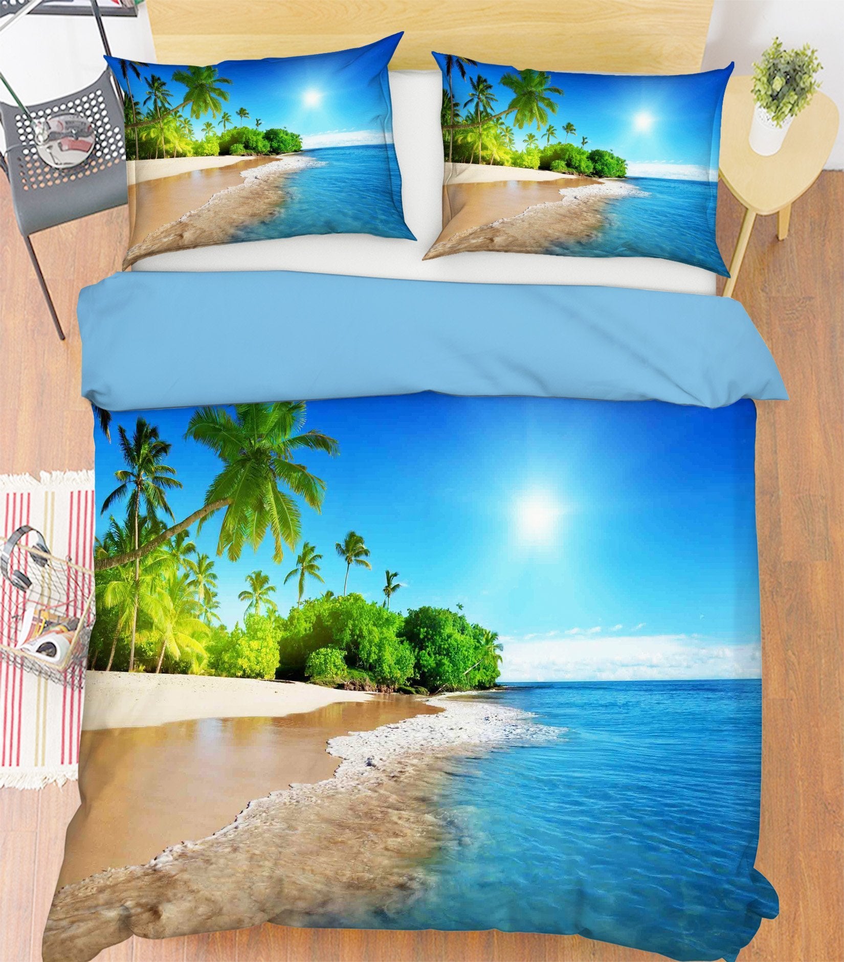 3D Sunny Beach 088 Bed Pillowcases Quilt Wallpaper AJ Wallpaper 