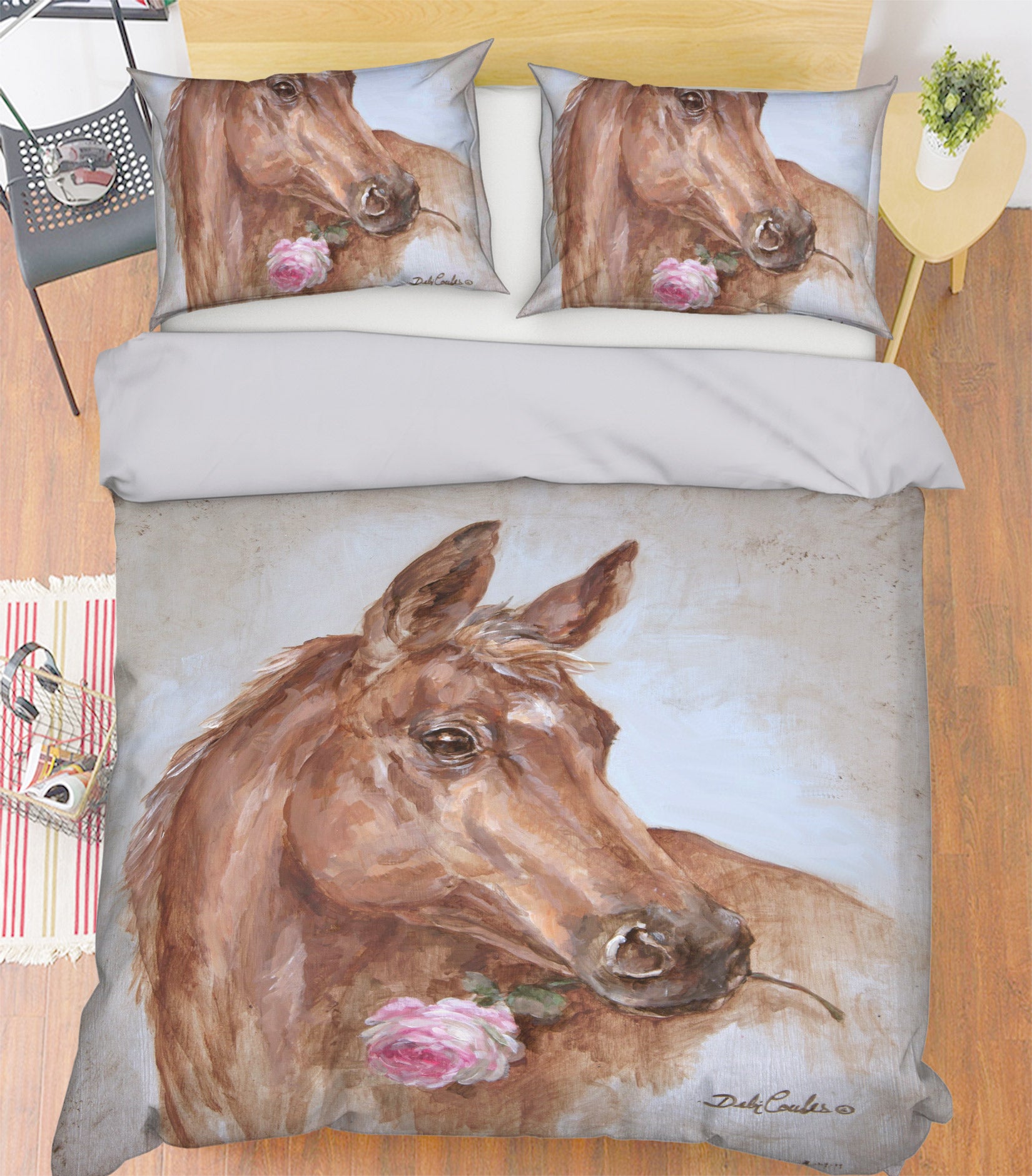 3D Flower Horse 2102 Debi Coules Bedding Bed Pillowcases Quilt