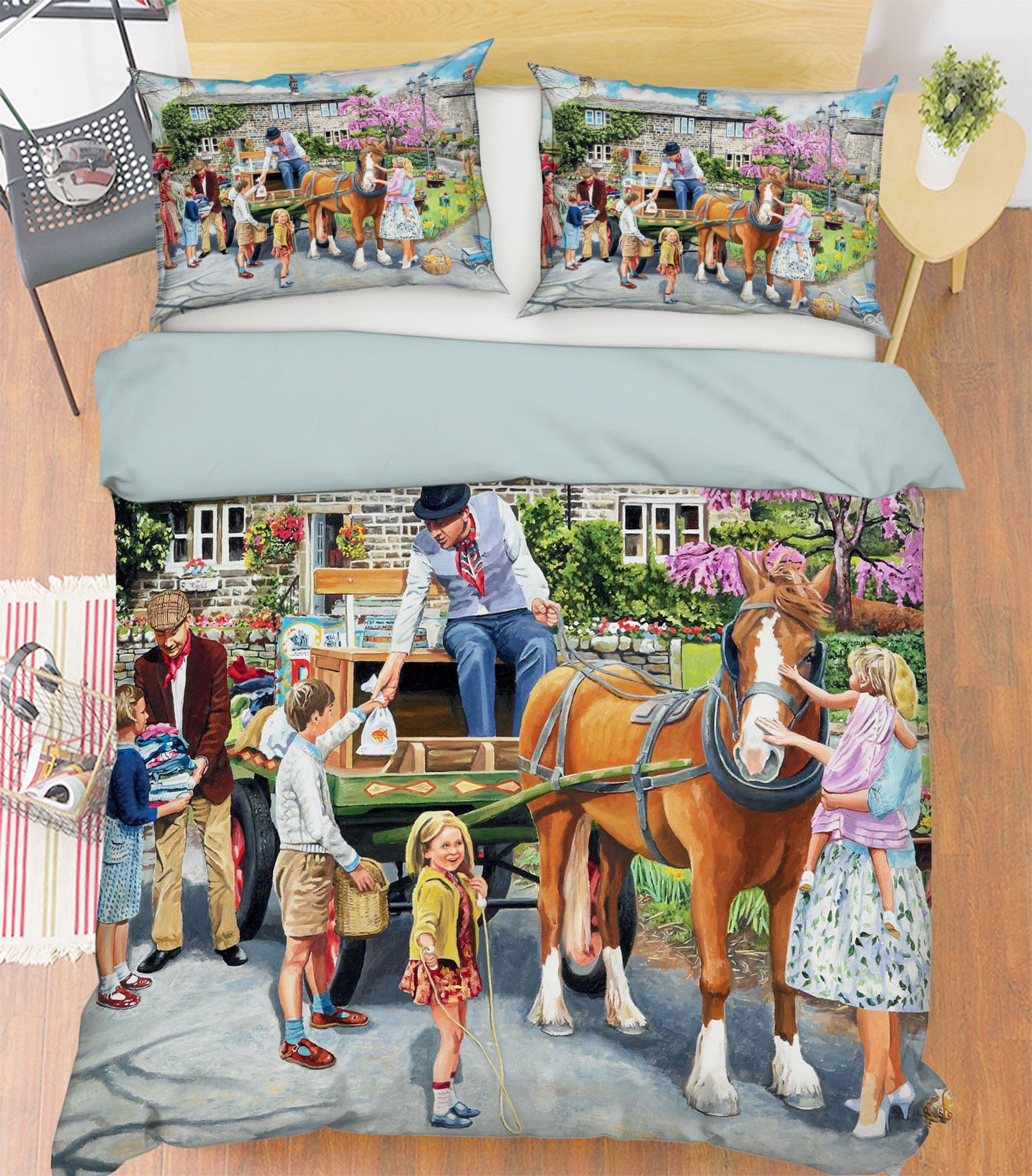 3D Petting The Horse 2045 Trevor Mitchell bedding Bed Pillowcases Quilt