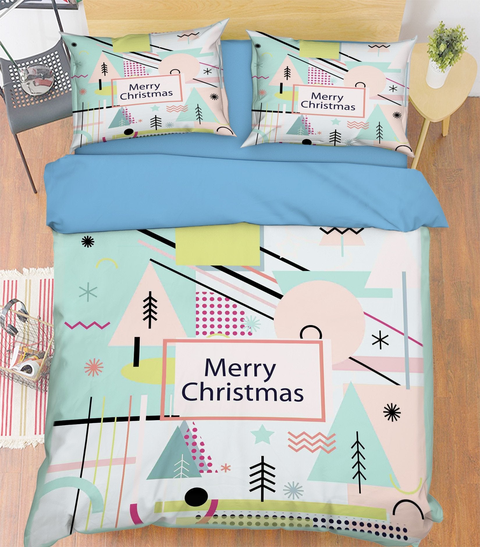 3D Triangle House 081 Bed Pillowcases Quilt Wallpaper AJ Wallpaper 