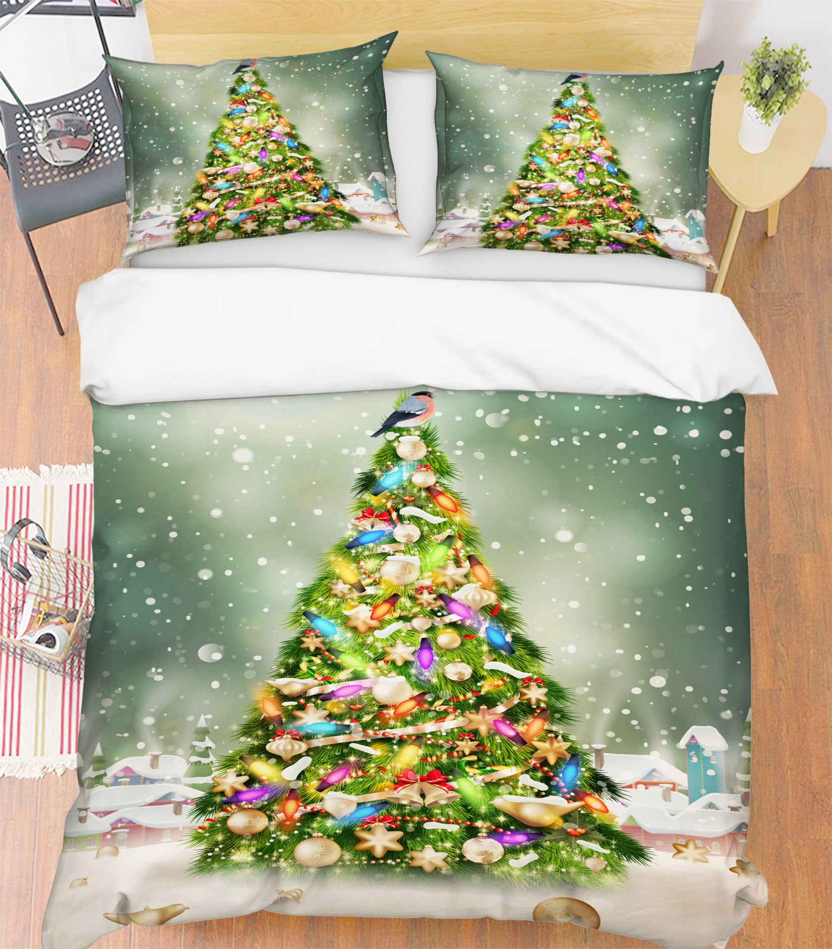 3D Tree 52234 Christmas Quilt Duvet Cover Xmas Bed Pillowcases