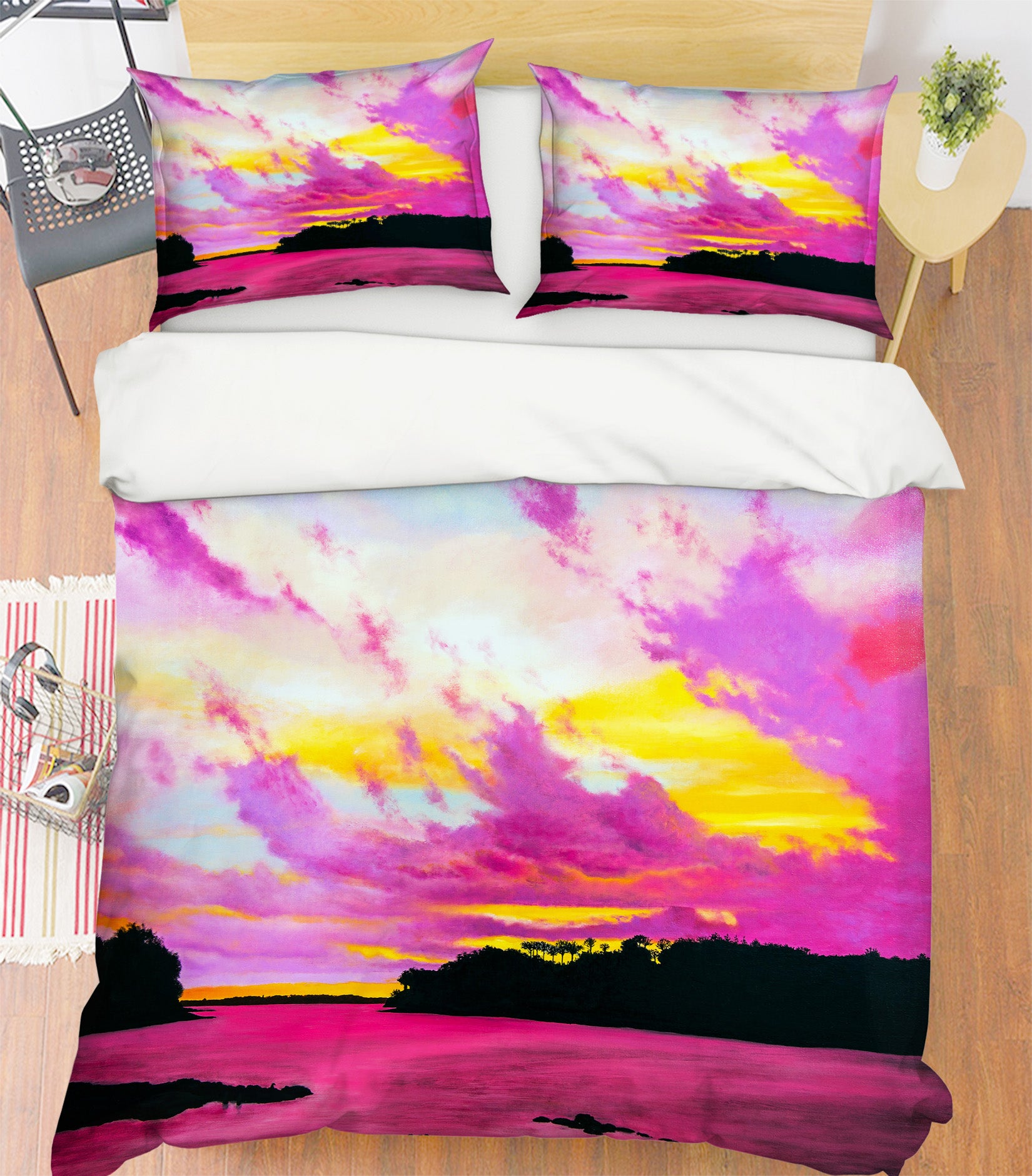3D Pink Clouds 11053 Matthew Holden Bates Bedding Bed Pillowcases Quilt