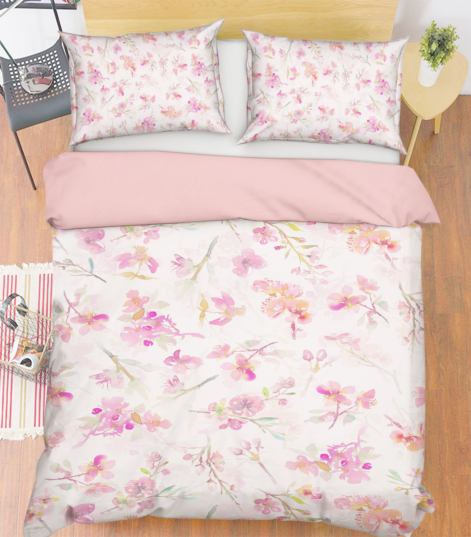 3D Pink Flowers 055 Uta Naumann Bedding Bed Pillowcases Quilt