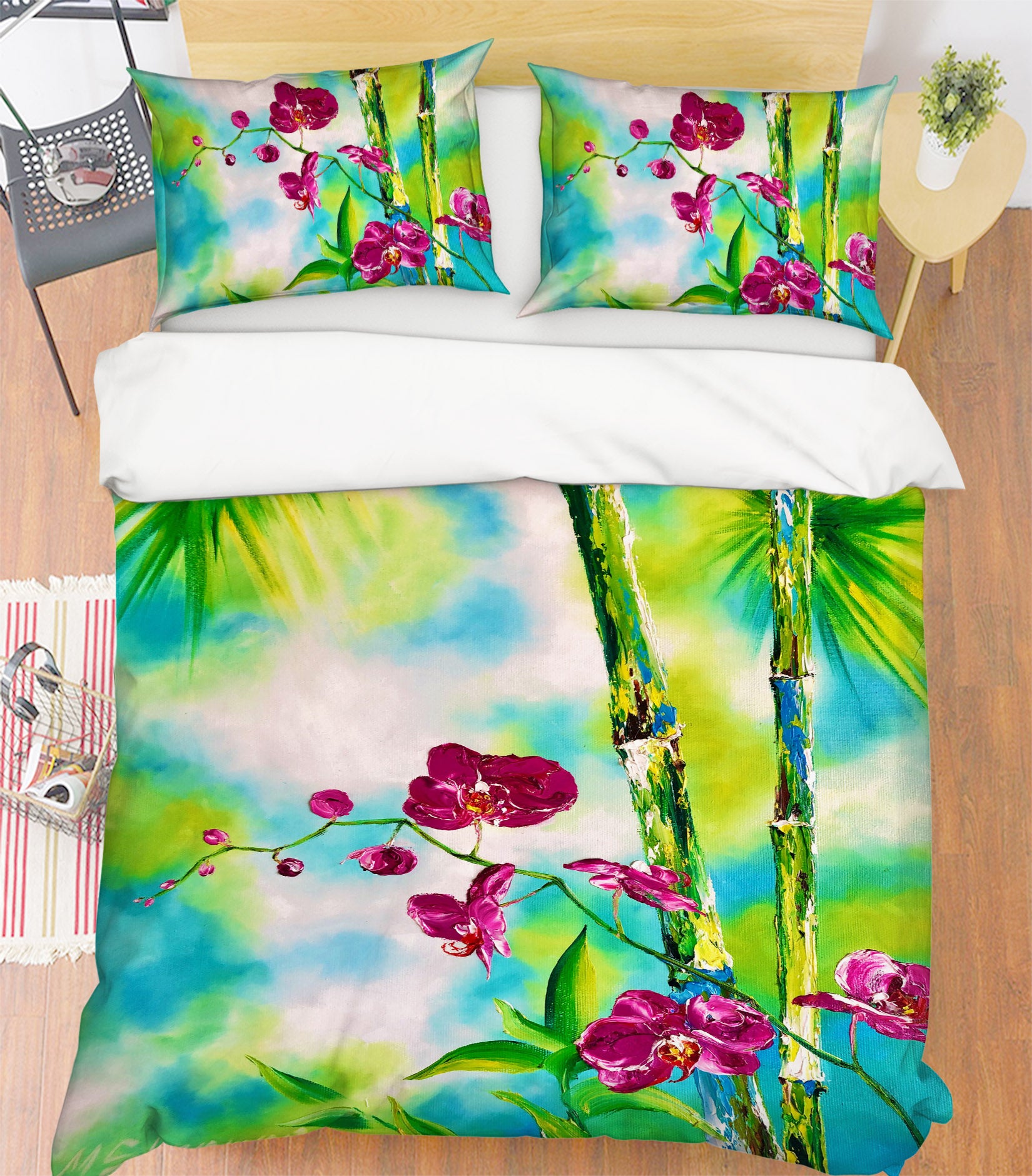 3D Bamboo Flower 585 Skromova Marina Bedding Bed Pillowcases Quilt
