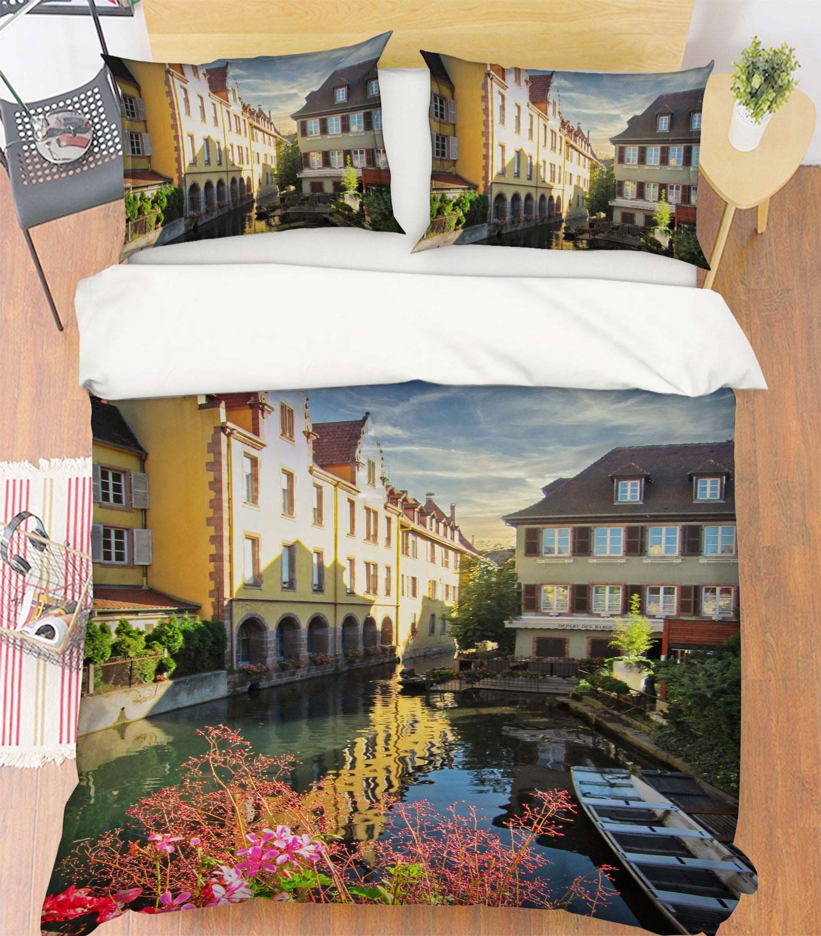 3D River Boat Houses 8666 Kathy Barefield Bedding Bed Pillowcases Quilt