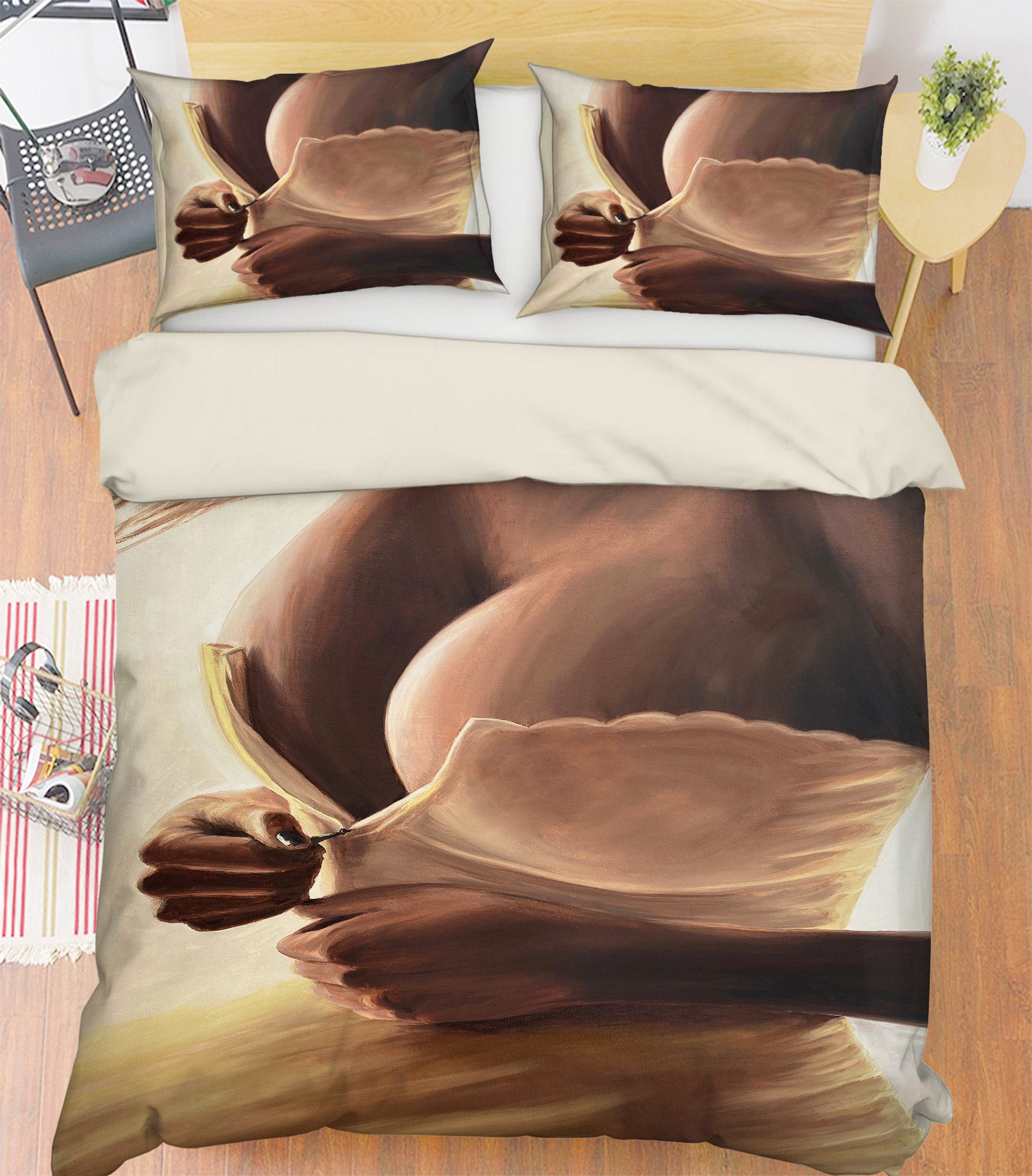 3D White Skirt 9791 Marina Zotova Bedding Bed Pillowcases Quilt