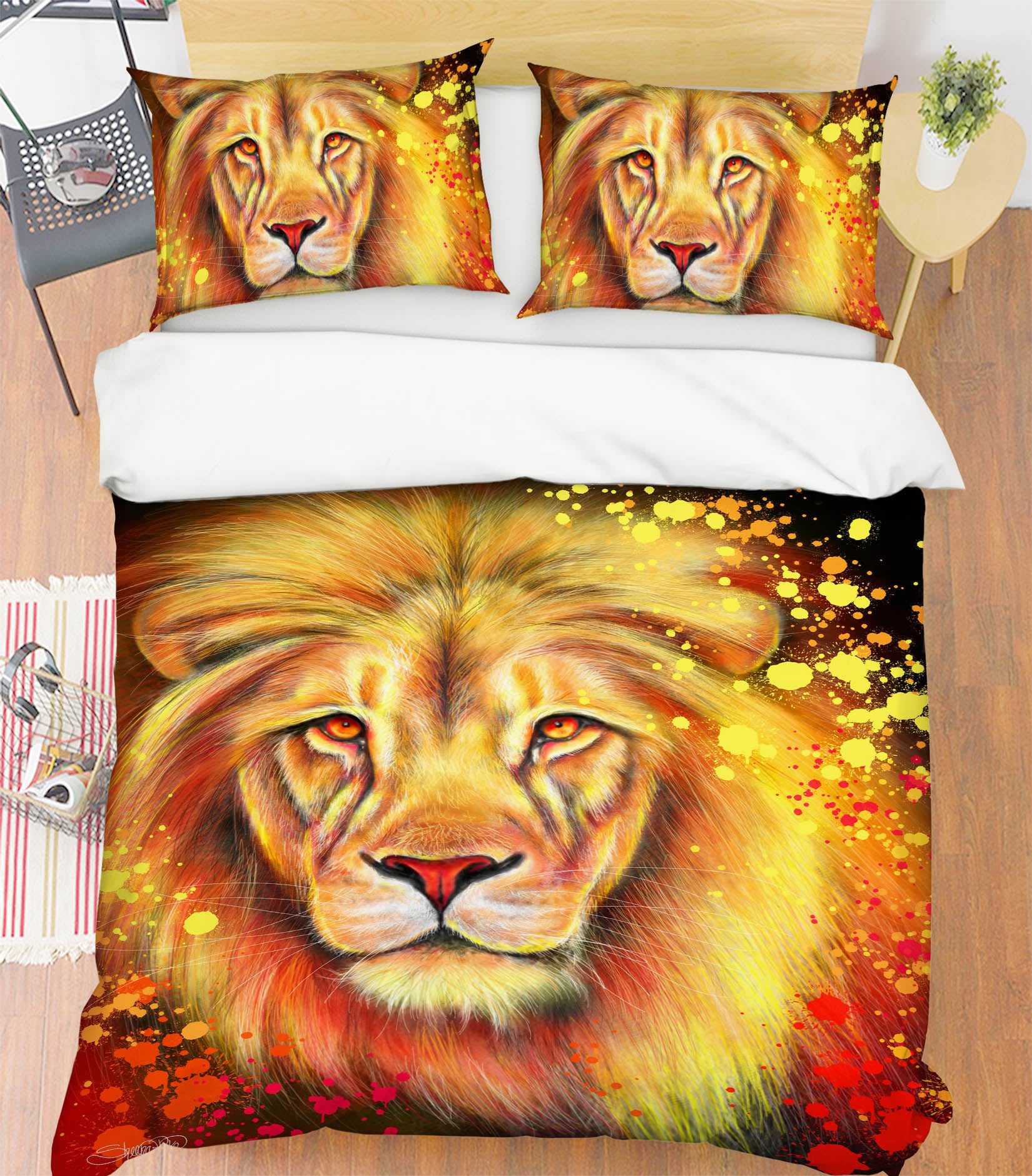 3D Watercolor Lion 8575 Sheena Pike Bedding Bed Pillowcases Quilt Cover Duvet Cover