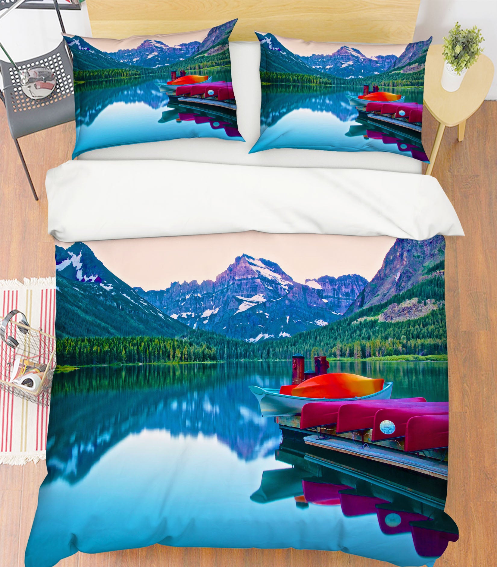 3D Landscape Boat 8686 Kathy Barefield Bedding Bed Pillowcases Quilt