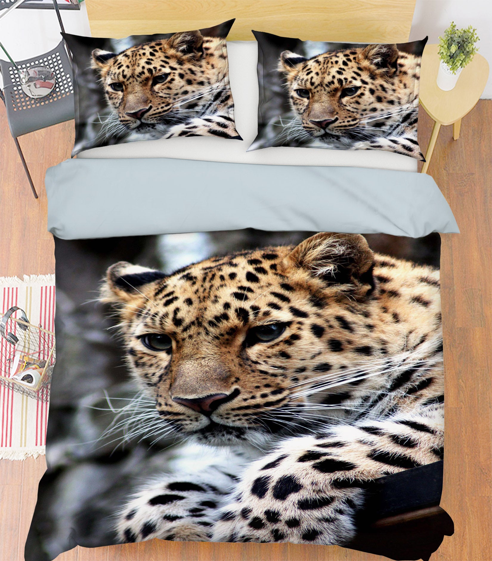 3D Leopard Animal 082 Bed Pillowcases Quilt