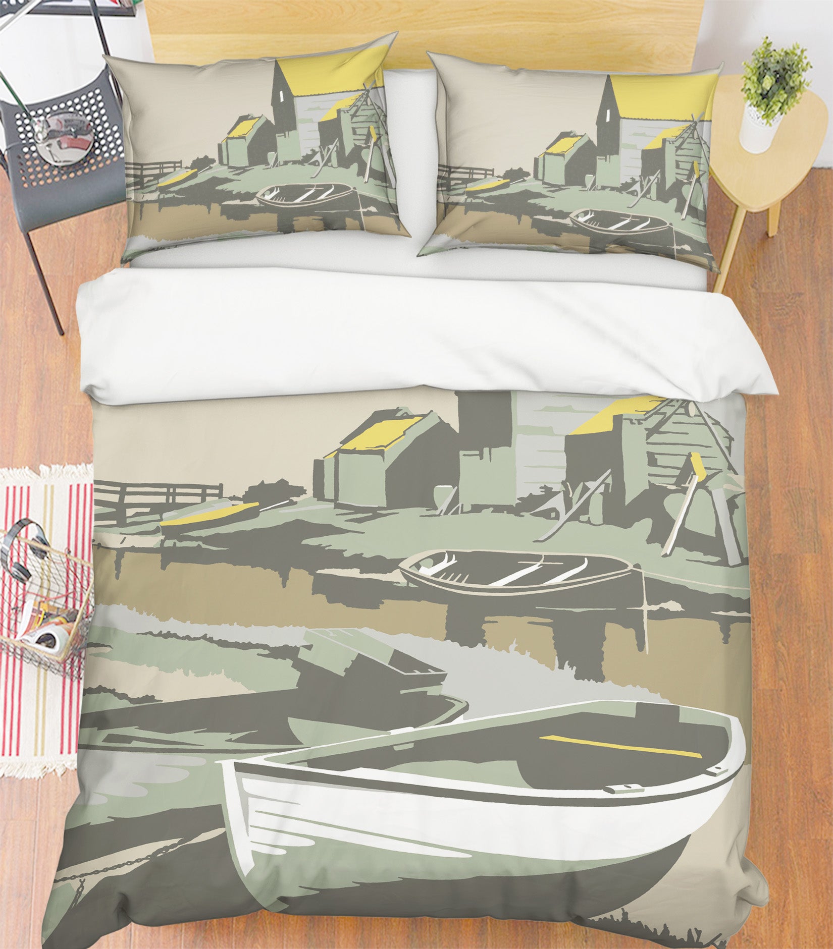 3D Southwold Harbour 2061 Steve Read Bedding Bed Pillowcases Quilt