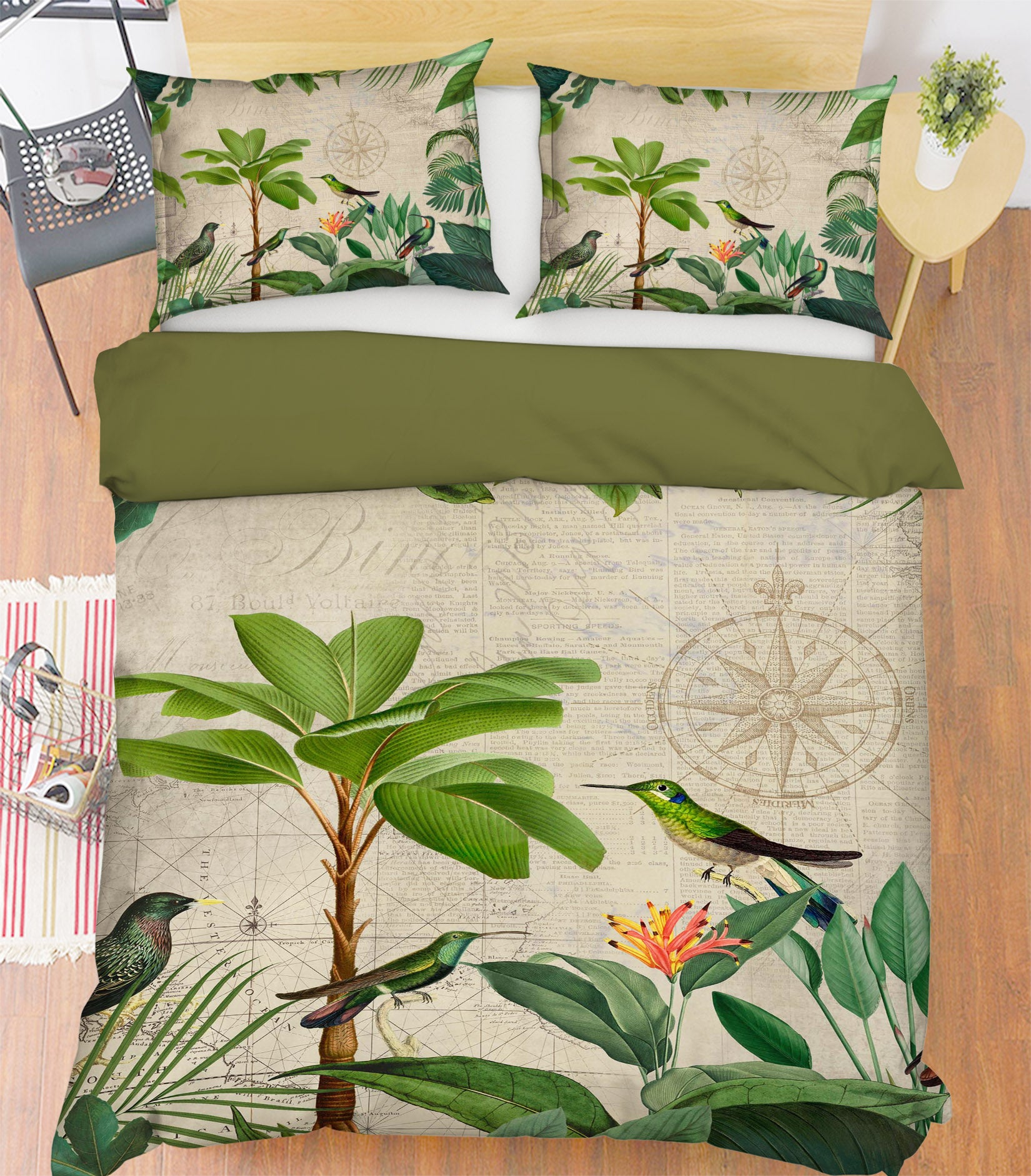 3D Coconut Tree Bird 120 Andrea haase Bedding Bed Pillowcases Quilt