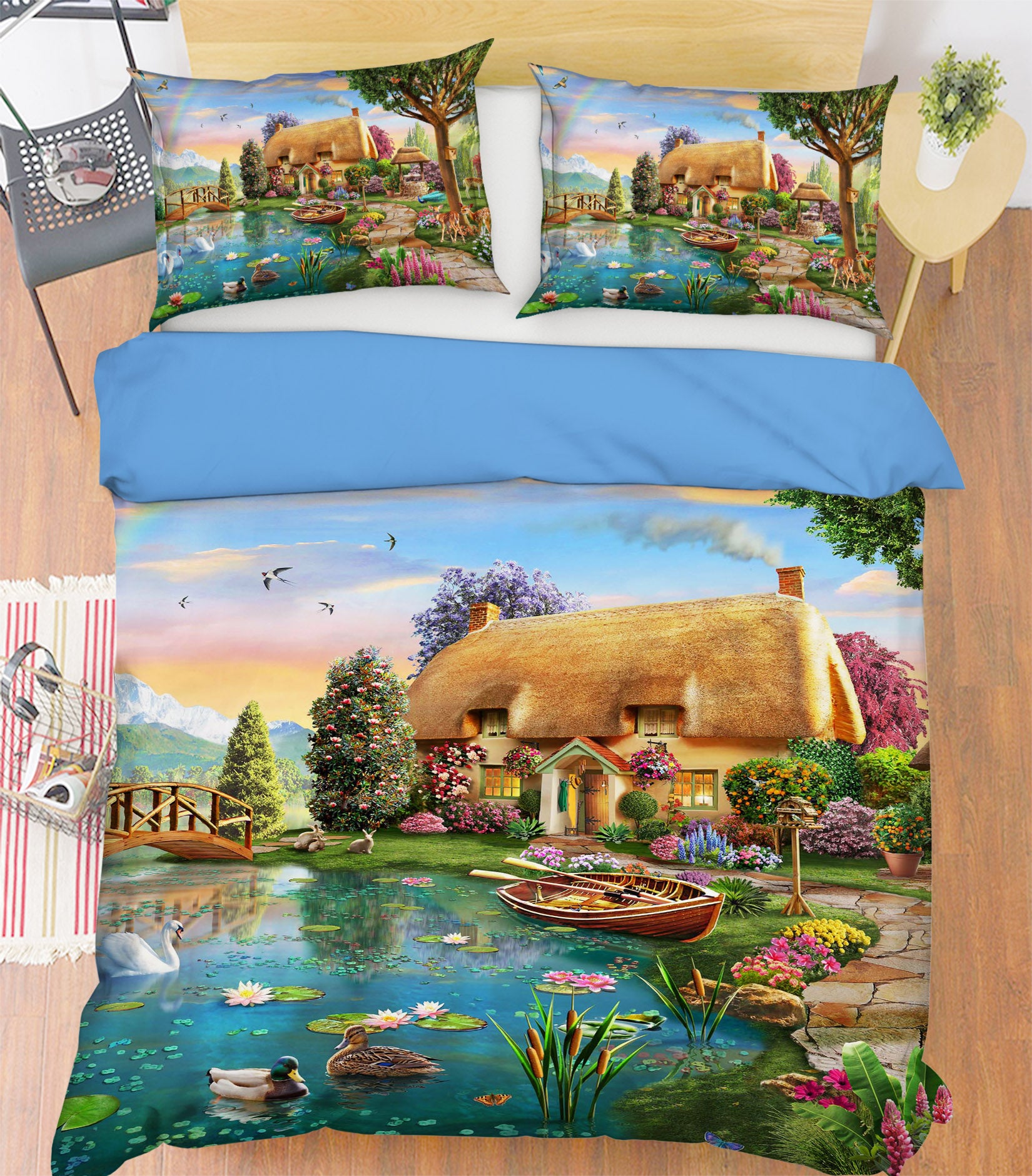 3D Beautiful Village 2052 Adrian Chesterman Bedding Bed Pillowcases Quilt