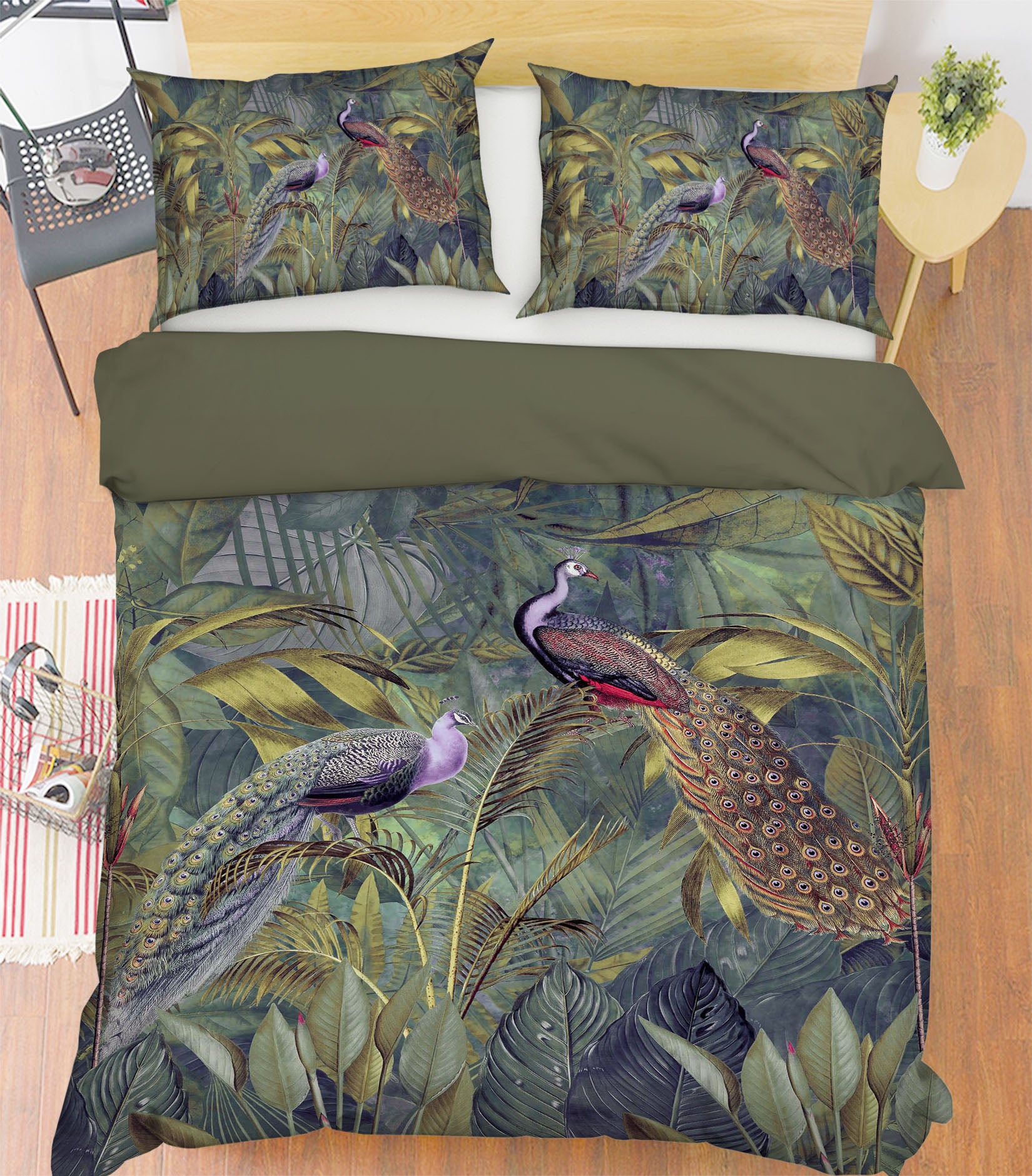 3D Peacock Leaves 117 Andrea haase Bedding Bed Pillowcases Quilt