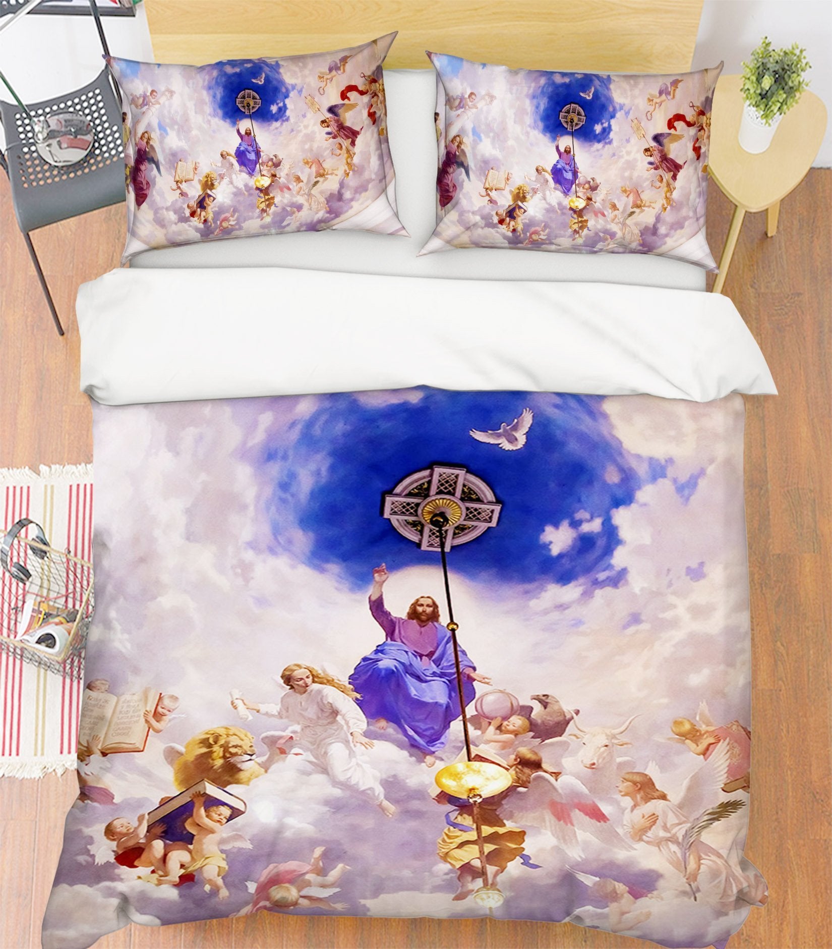 3D White Pigeon Reading 004 Bed Pillowcases Quilt Quiet Covers AJ Creativity Home 