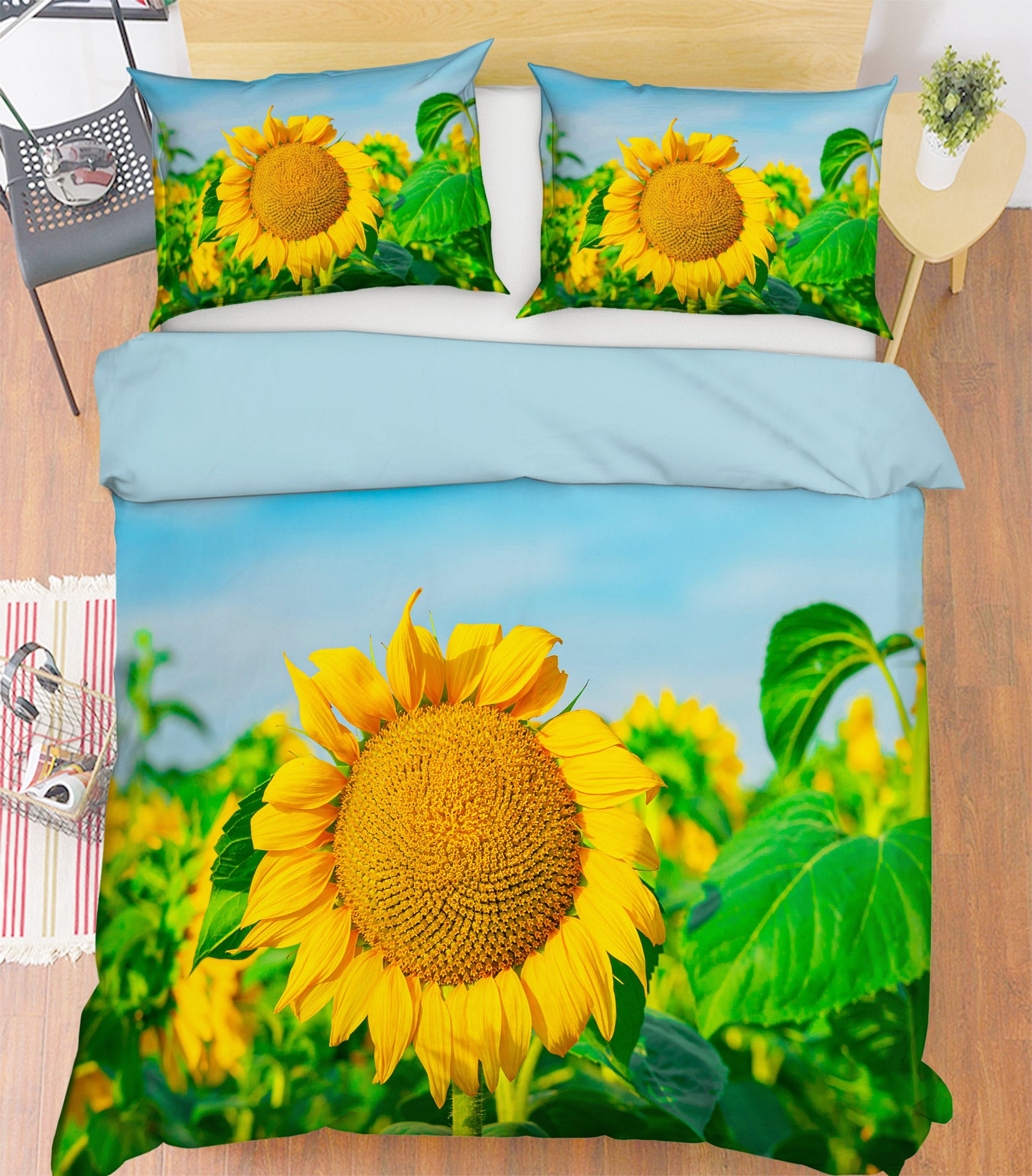 3D Sunflower 67122 Bed Pillowcases Quilt
