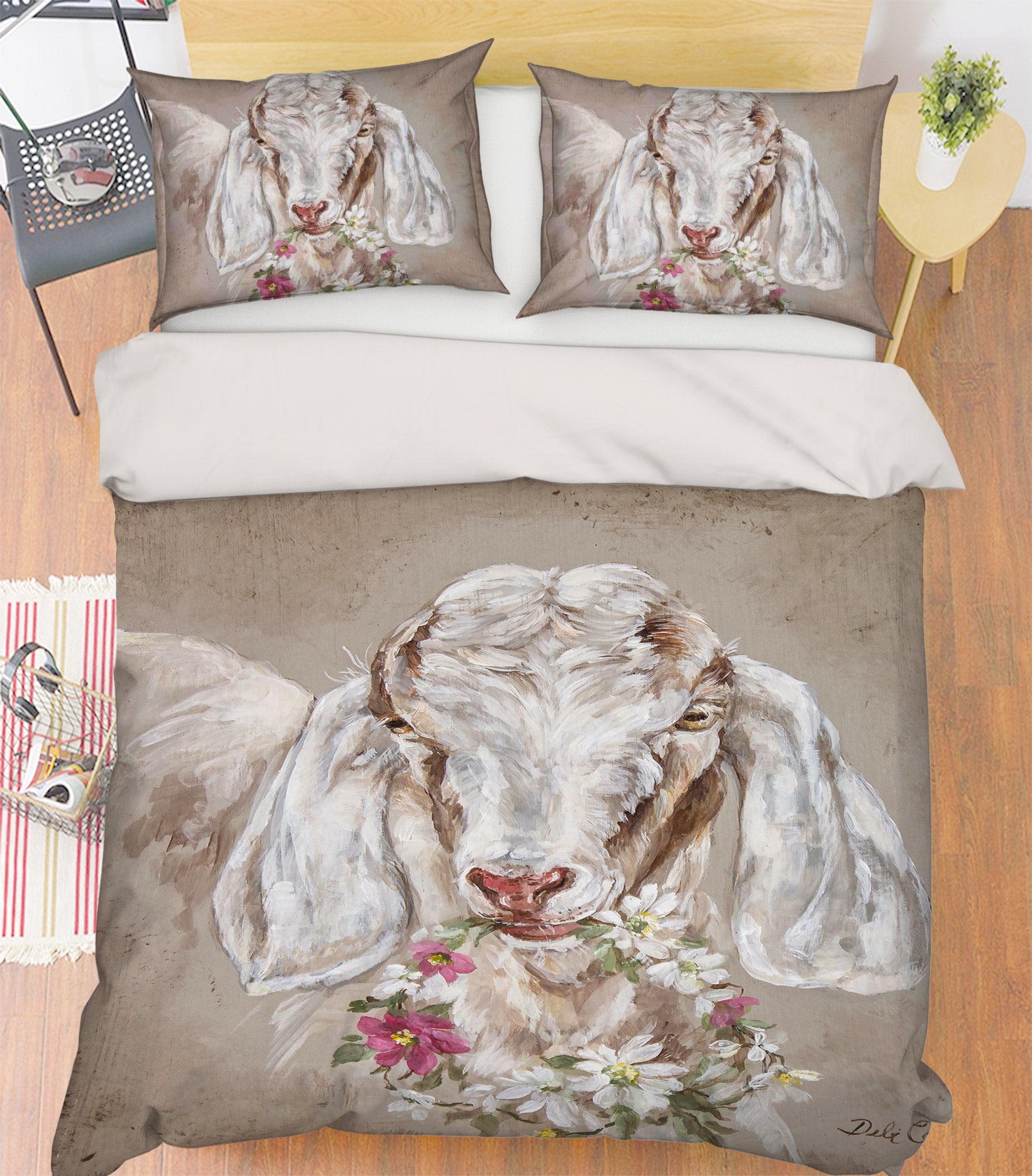 3D Wreath Sheep 2093 Debi Coules Bedding Bed Pillowcases Quilt