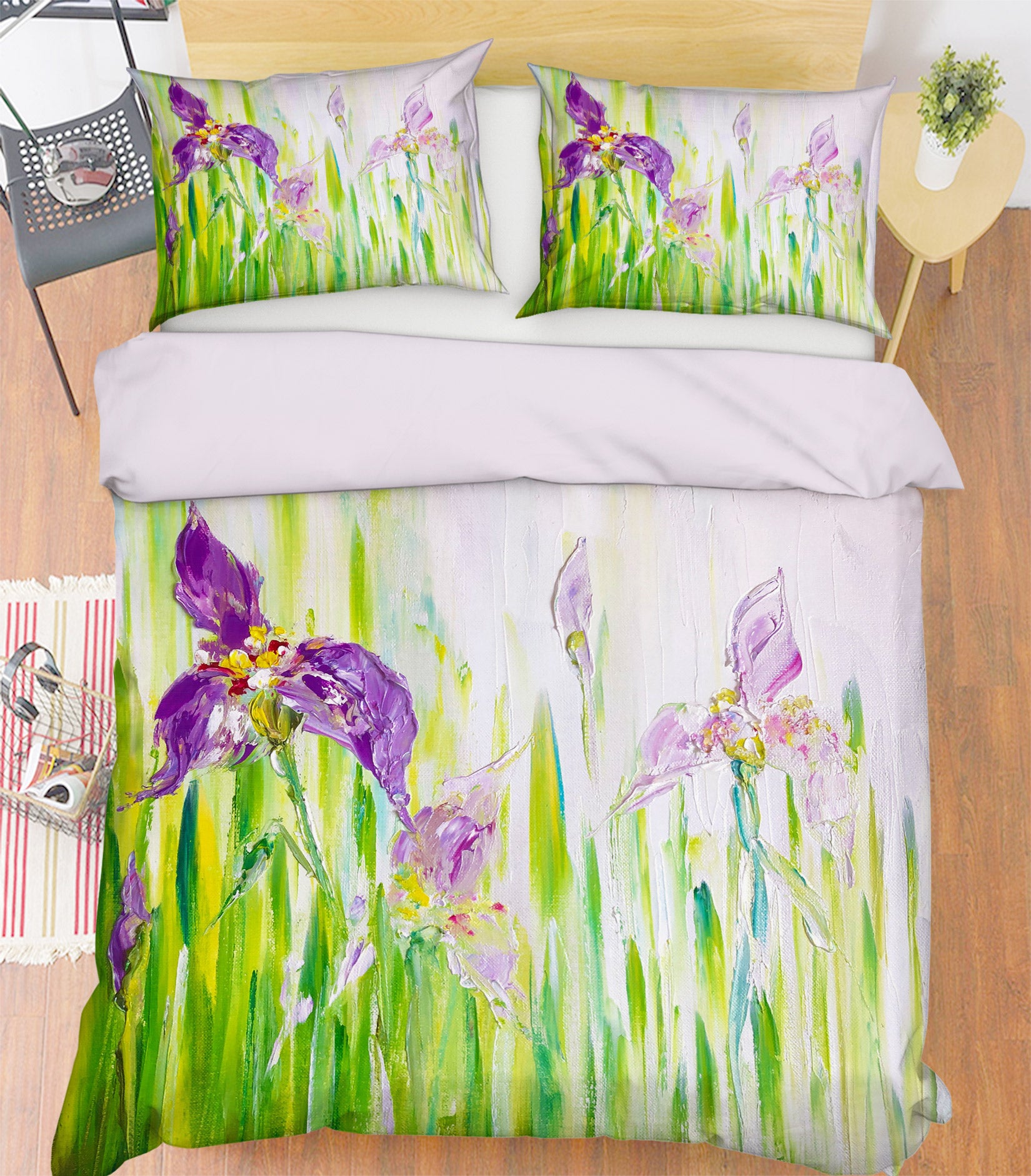 3D Purple Flower 449 Skromova Marina Bedding Bed Pillowcases Quilt