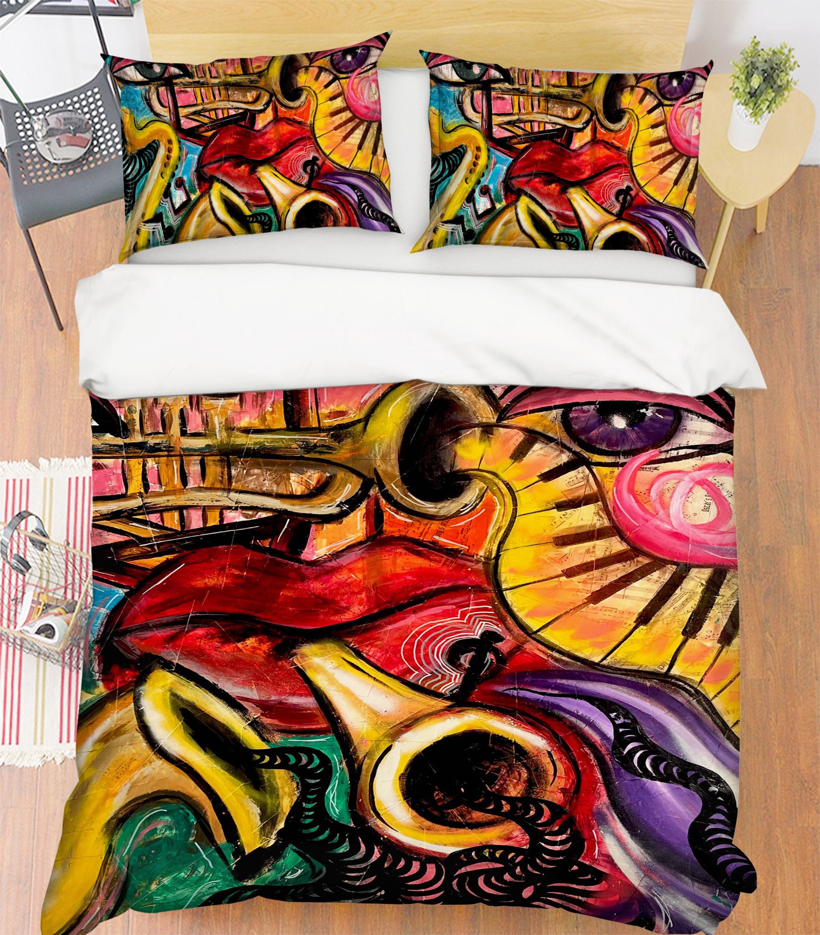 3D Retro Graffiti 3038 Jacqueline Reynoso Bedding Bed Pillowcases Quilt Cover Duvet Cover