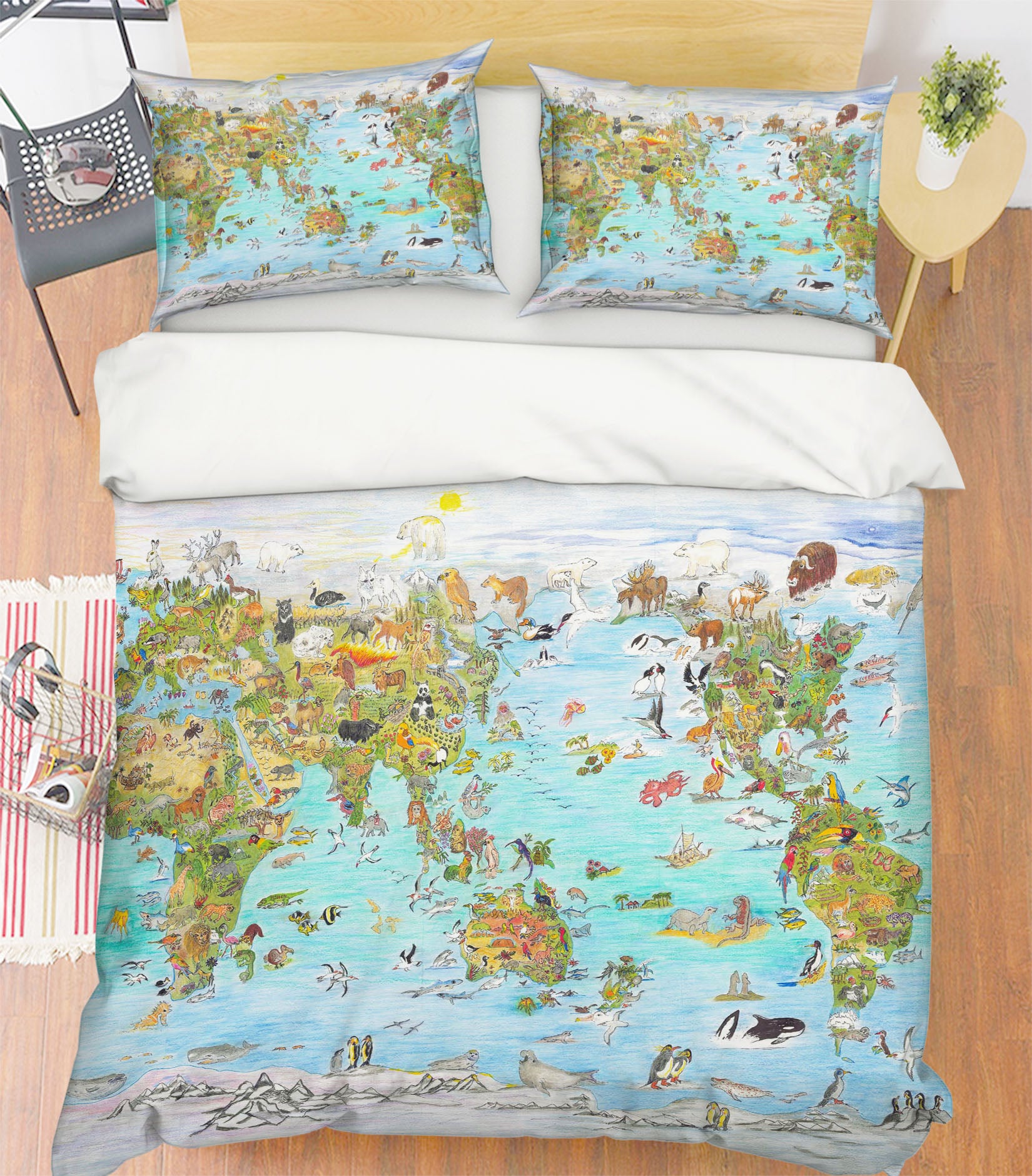 3D Animal Atlas 039 Michael Sewell Bedding Bed Pillowcases Quilt