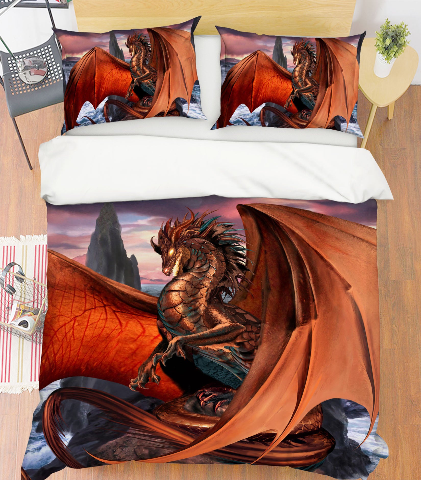 3D Orange Dragon 8310 Ruth Thompson Bedding Bed Pillowcases Quilt Cover Duvet Cover