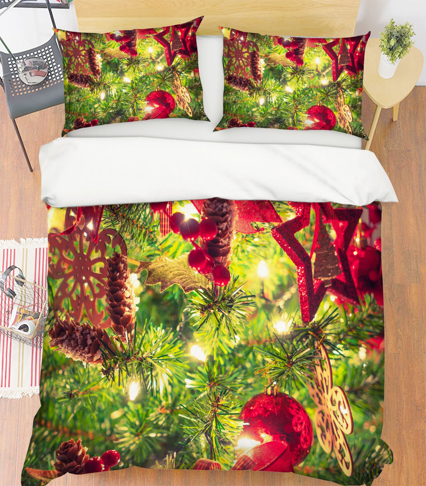 3D Branches 52210 Christmas Quilt Duvet Cover Xmas Bed Pillowcases