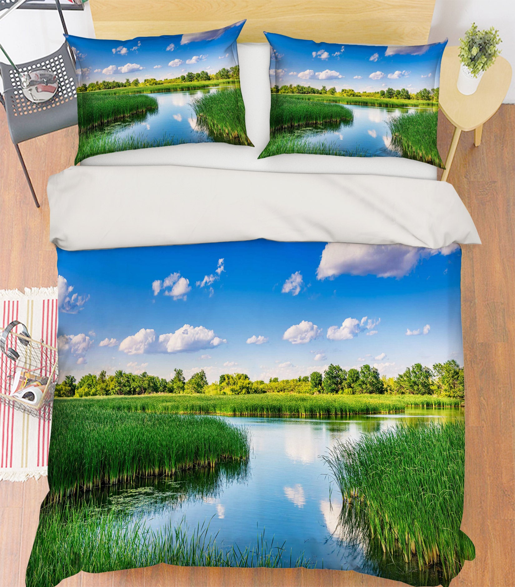 3D Lake Grass Sky 8541 Beth Sheridan Bedding Bed Pillowcases Quilt