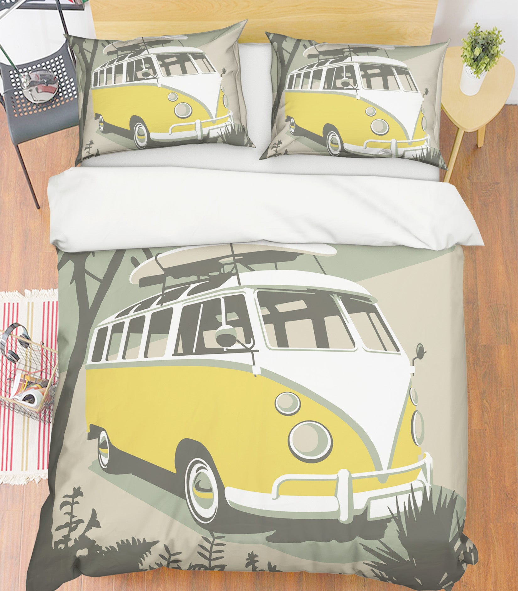 3D St Ives Camper 2068 Steve Read Bedding Bed Pillowcases Quilt