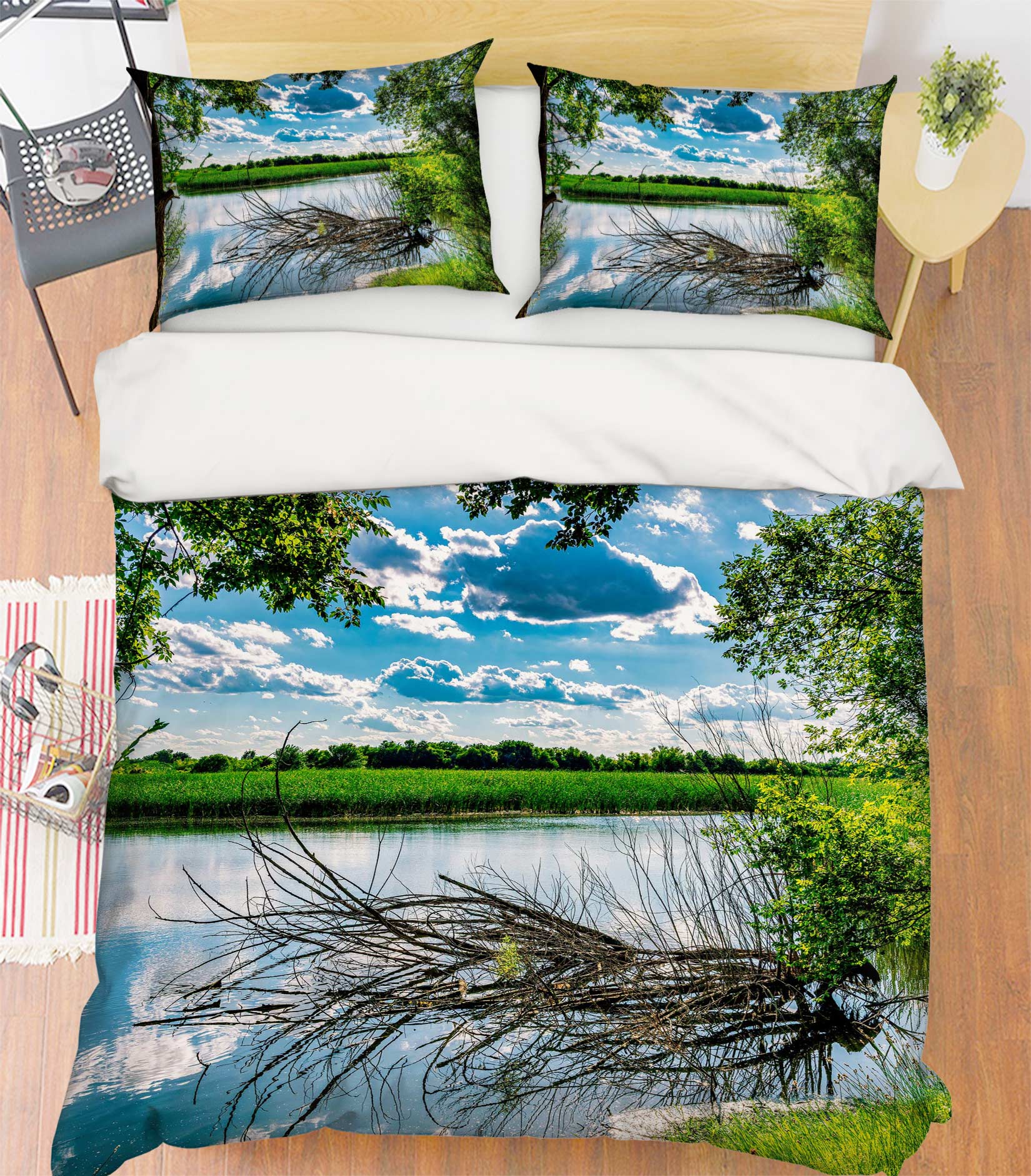 3D Lake Grassland 8540 Beth Sheridan Bedding Bed Pillowcases Quilt