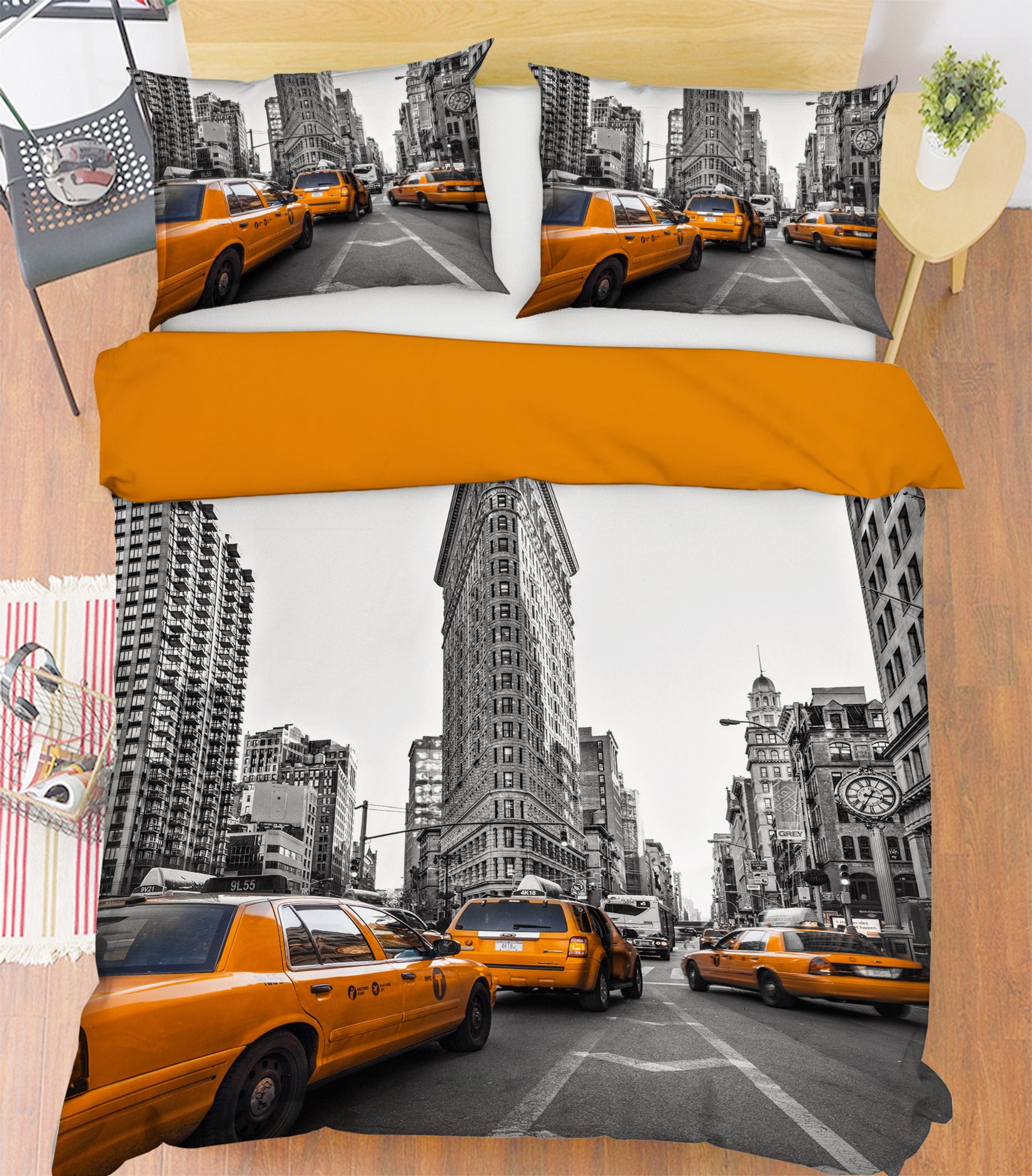 3D New York Taxi 1015 Assaf Frank Bedding Bed Pillowcases Quilt